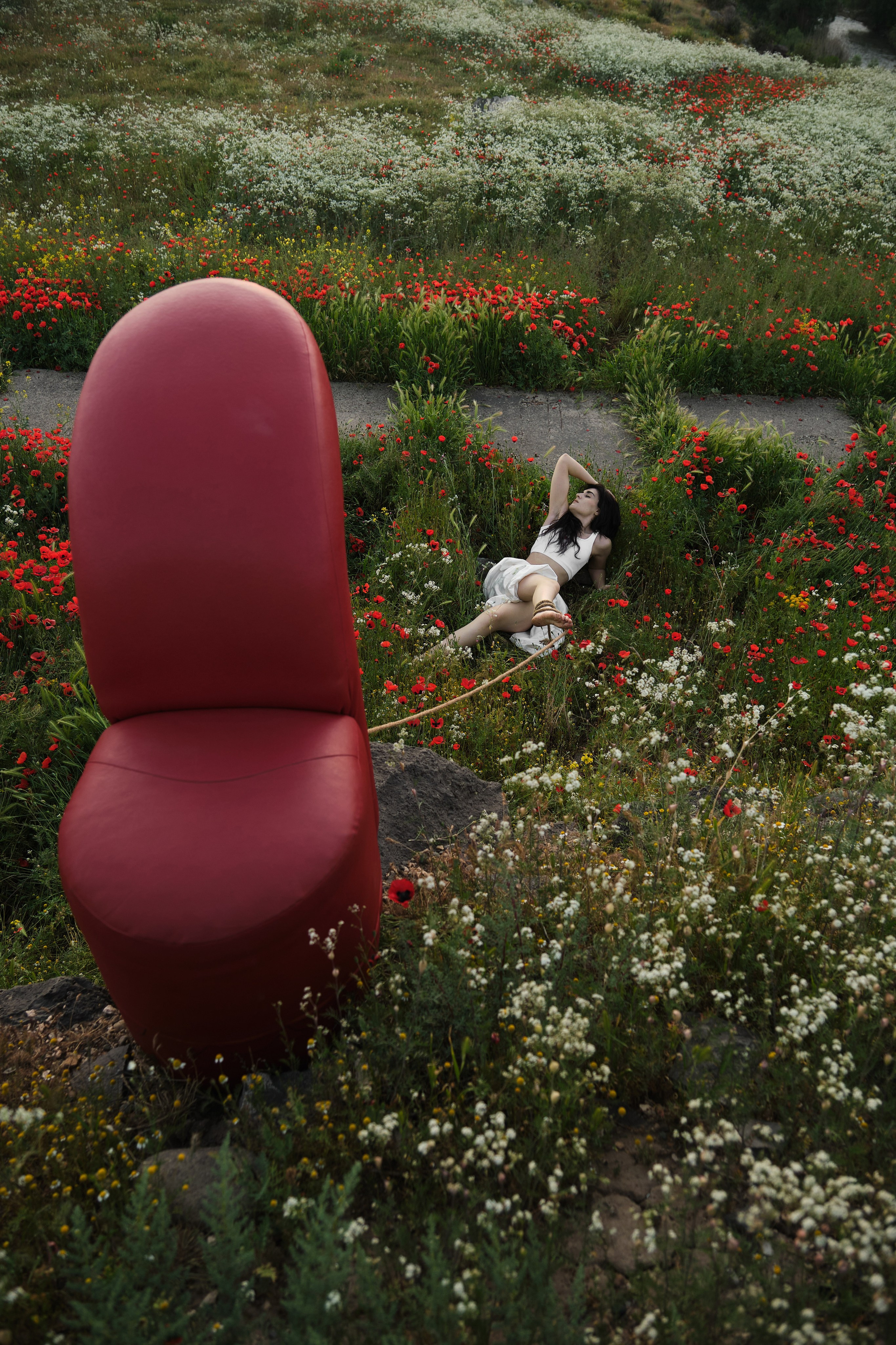 ELMIRA, CHAIR & POPPIES. Фотограф Михаил Мальчевский