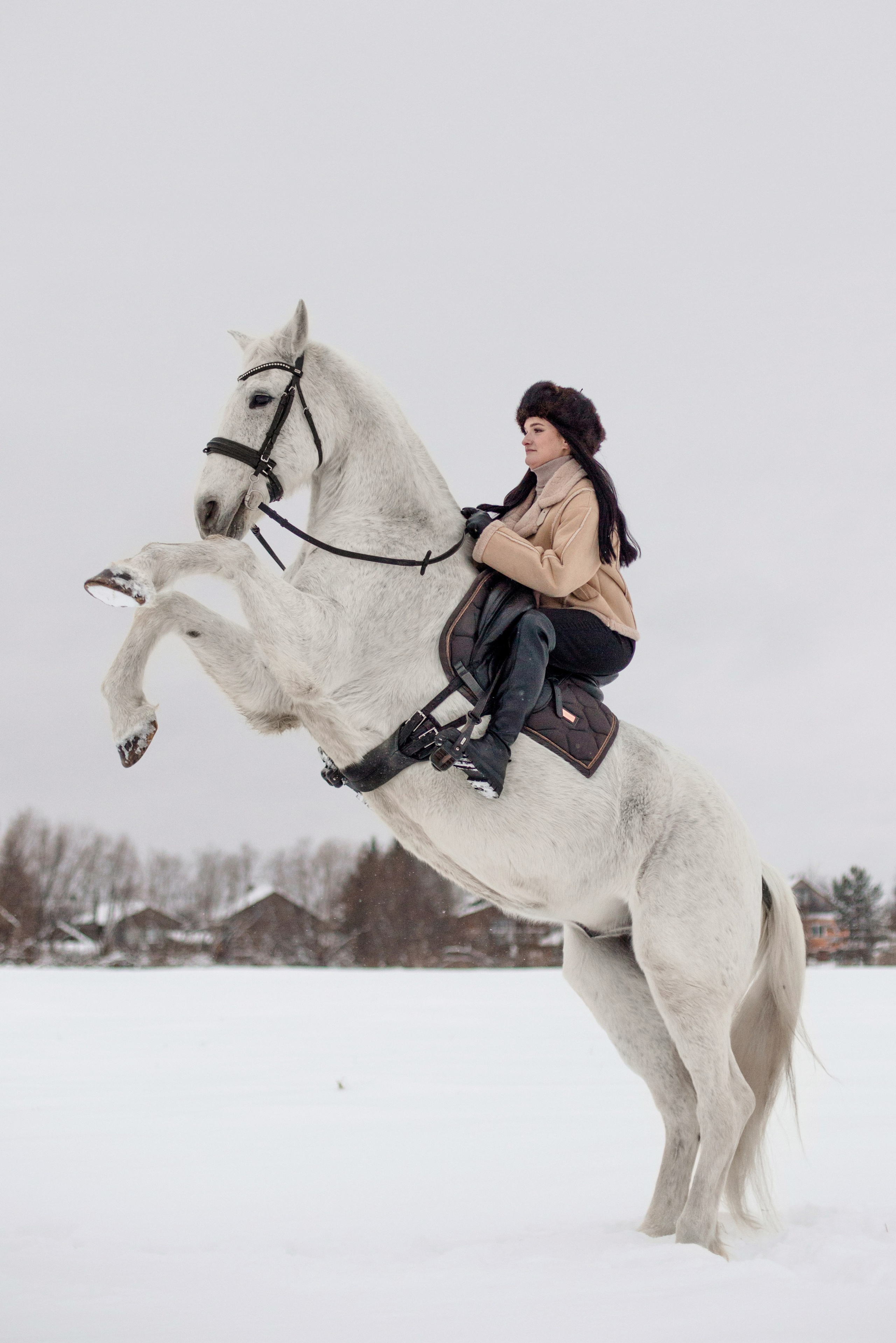 Фотосессия в дубленке зимой