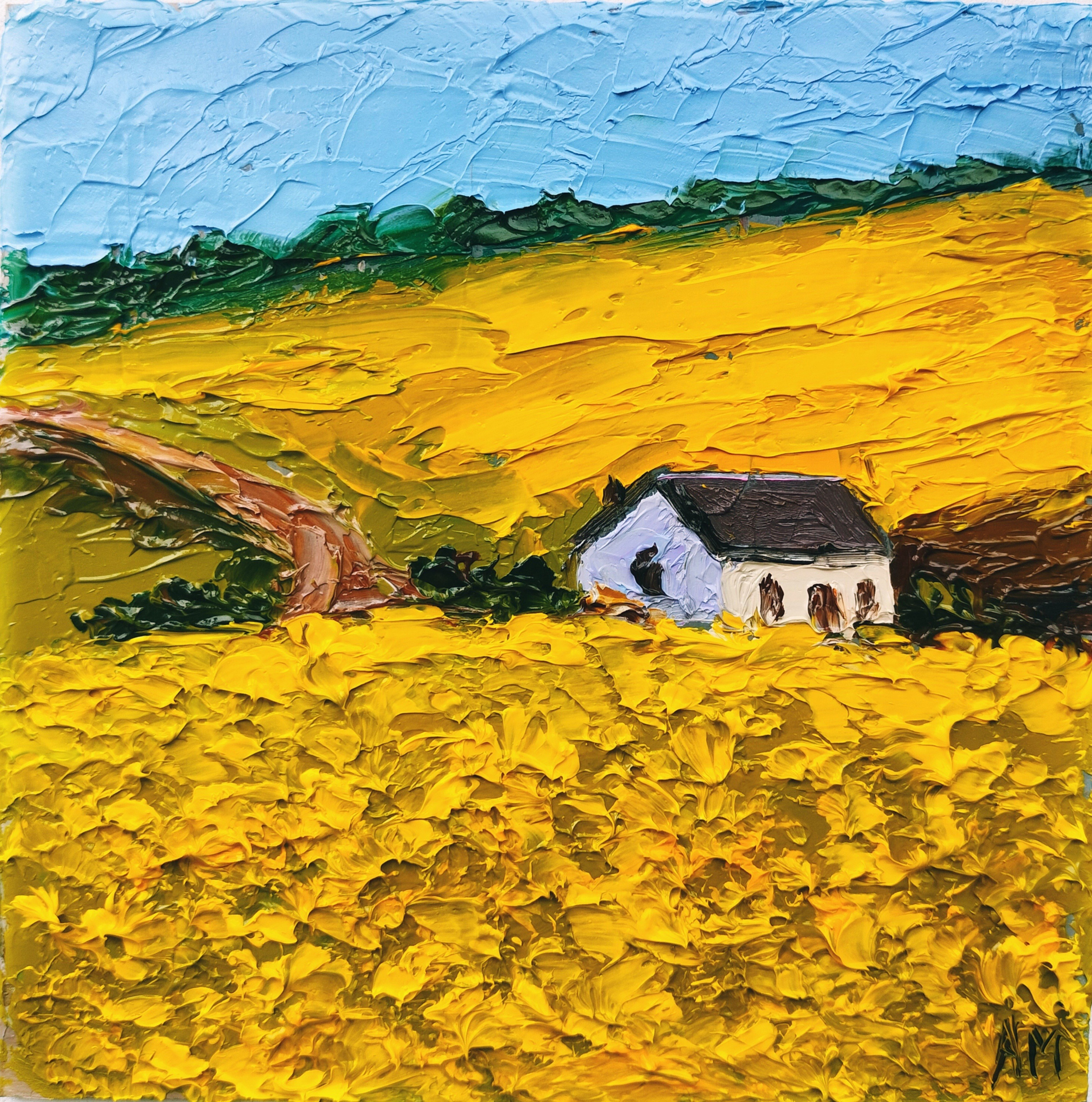 Купить картину маслом в Саратове пейзаж дом