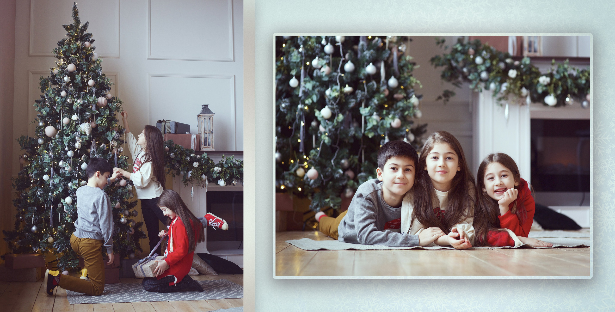 Большая дружная семья в Рождественской фотостудии. Фотохудожник Наталия Кирсанова