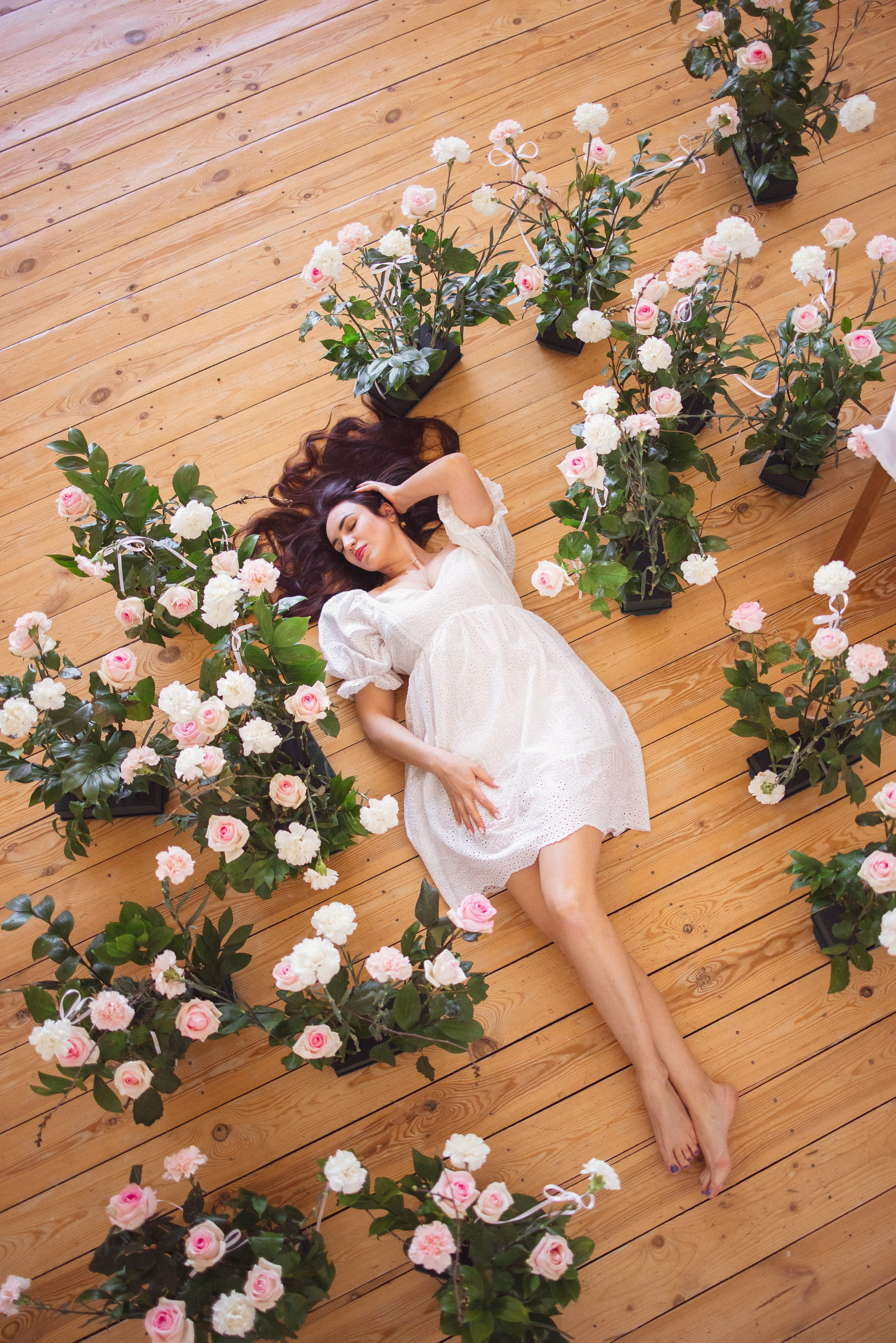 Фотосессия с живыми цветами в фотостудии г. Краснодар. Семейный и детский фотограф в Краснодаре Анна Трашкова