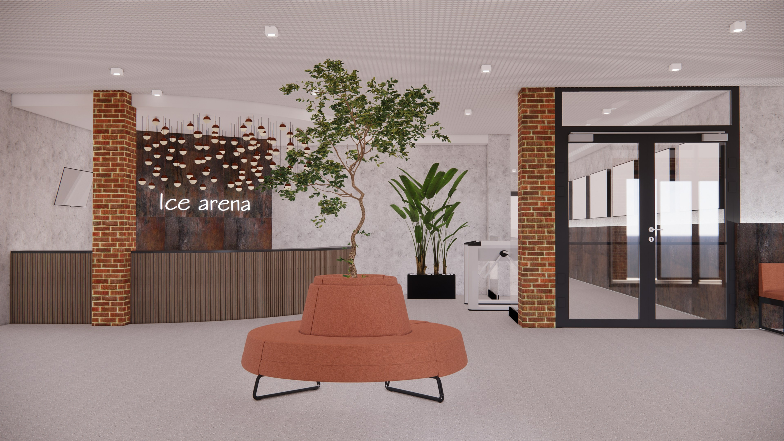 Вестибюль в ледовой арене. Push-design.ru