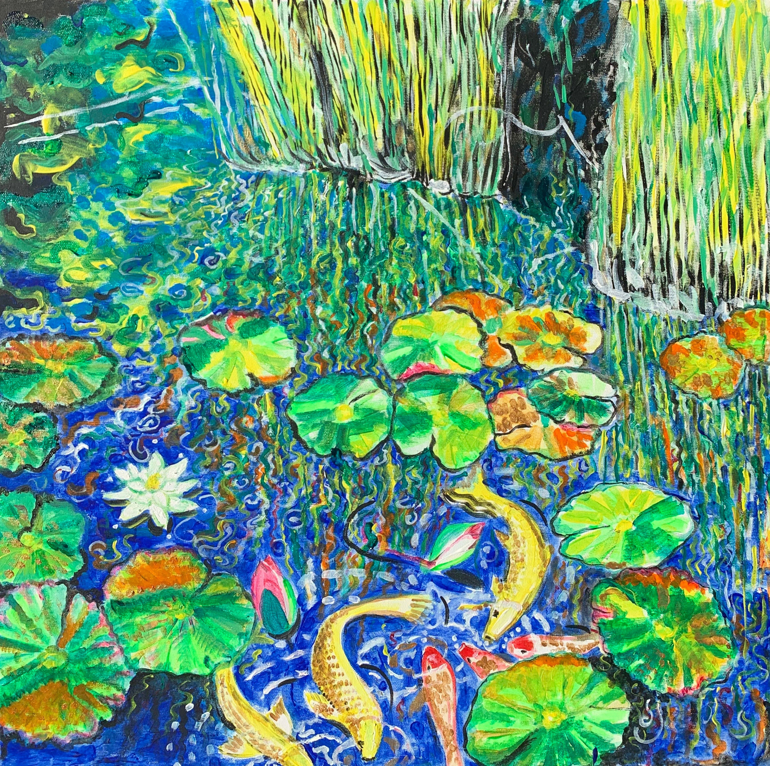 Пруд/ Pond 60/60 cm acrylic on canvas 2020