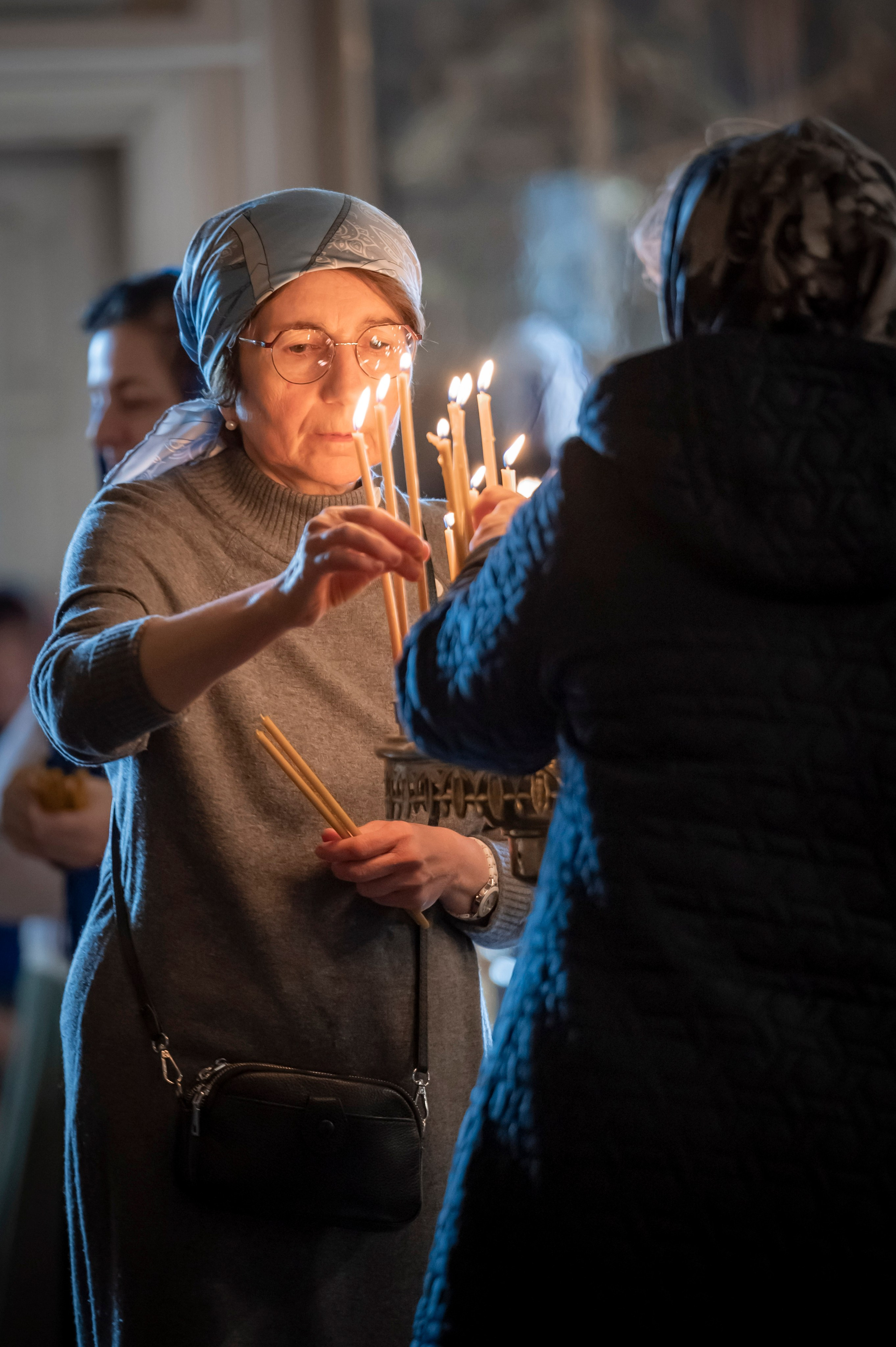 Богородский храм. Благовещение. Божественная Литургия. Антон и Татьяна Денисенко — В храме
