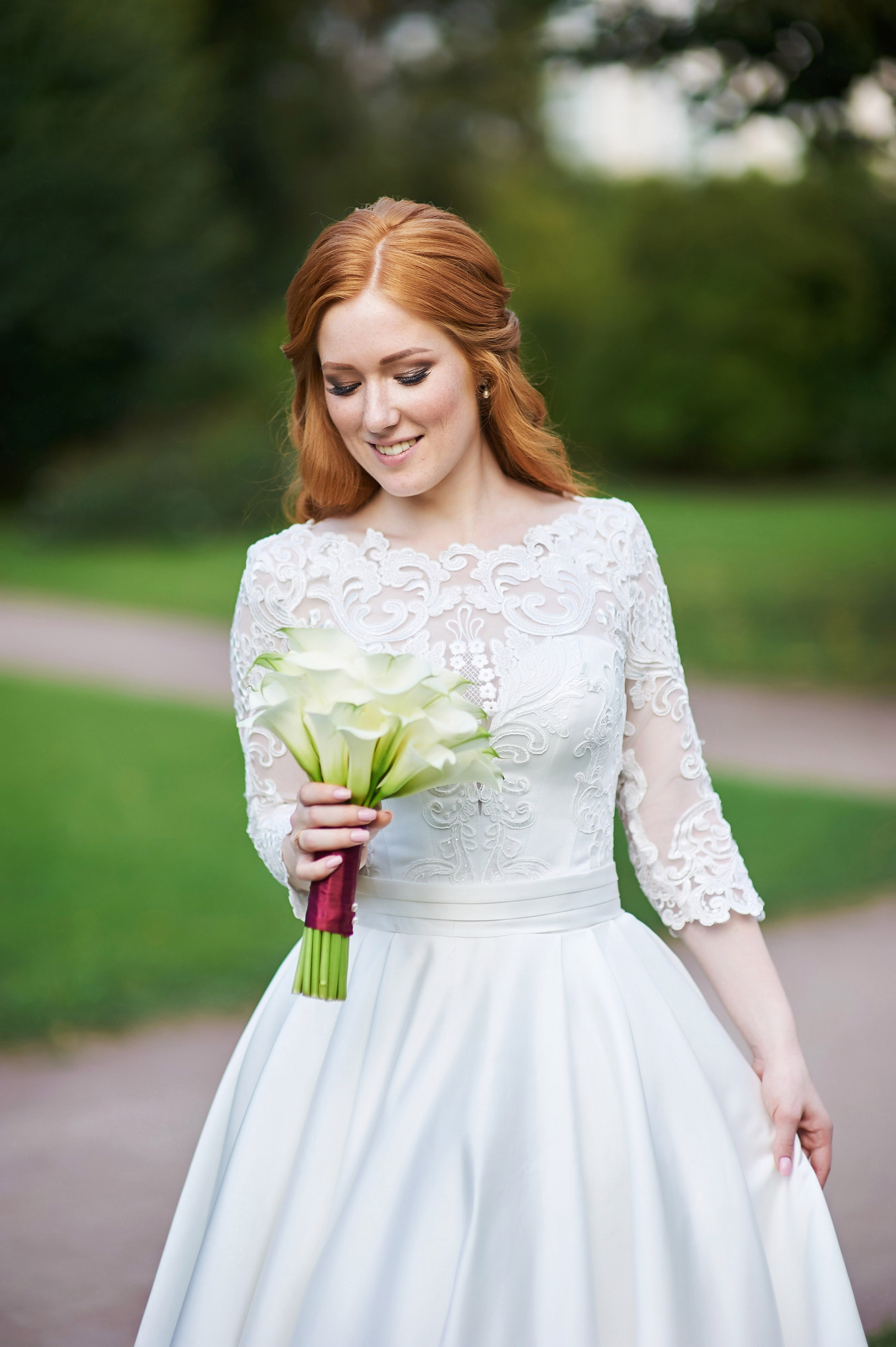 Красивейшая свадебная прогулка для проведения фотосессии своей свадьбы по Екатерининскому парку в Пушкине Наталии и Александра. Портретный, семейный и свадебный фотограф в Санкт-Петербурге и в Пушкине Ширяев Денис