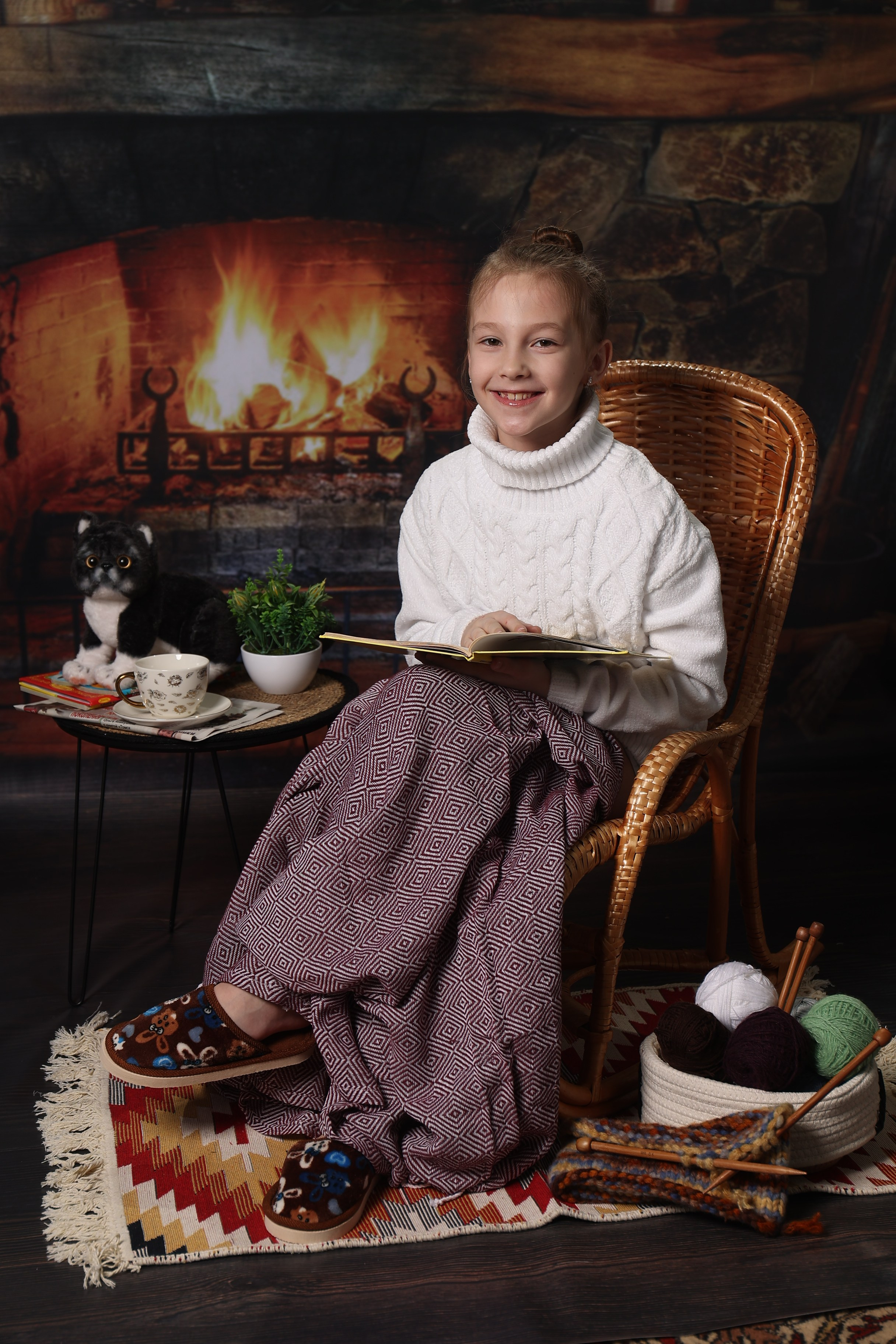 У камина. Детская выездная фотостудия