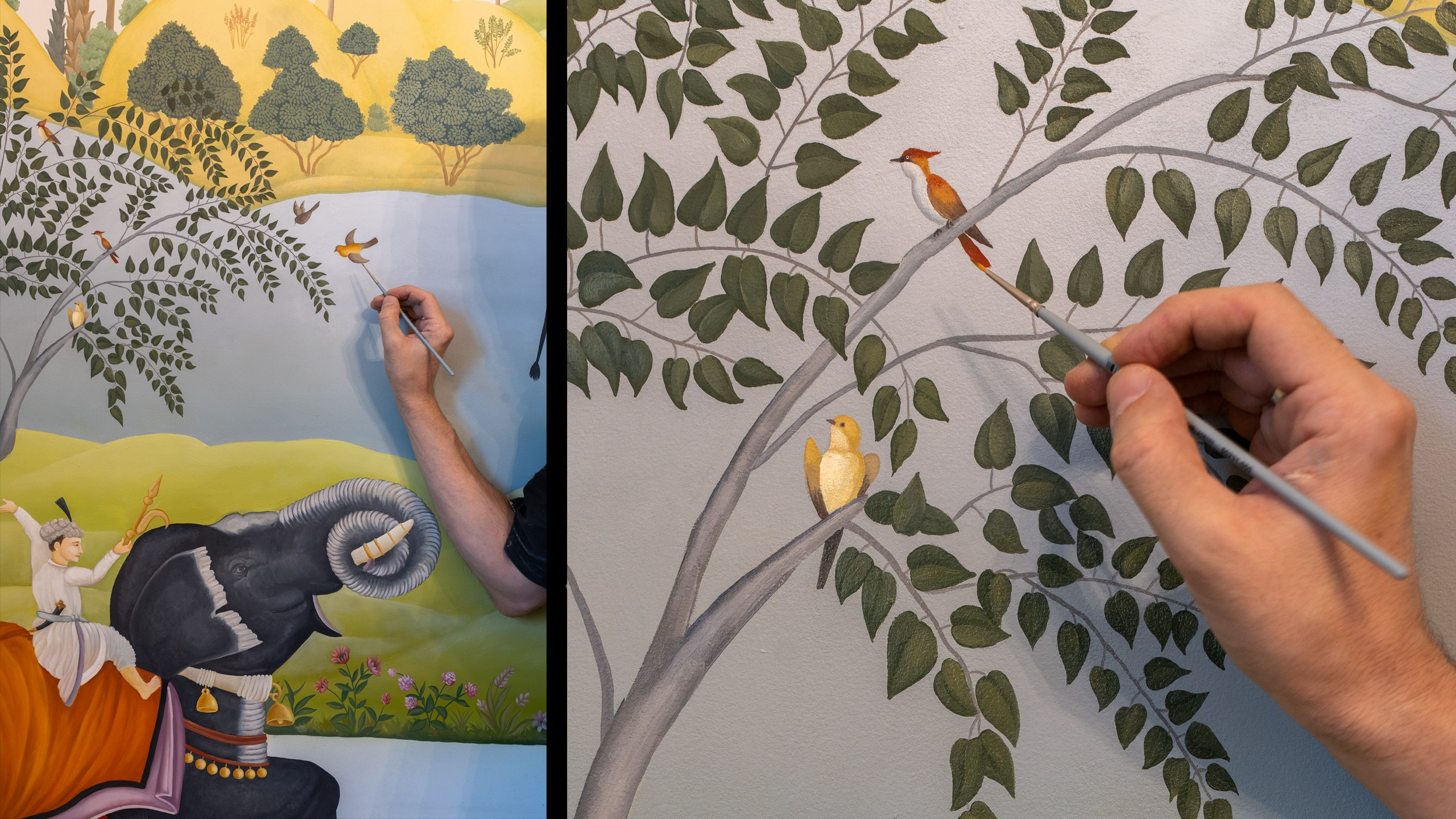 Мелкие детали в настенной росписи