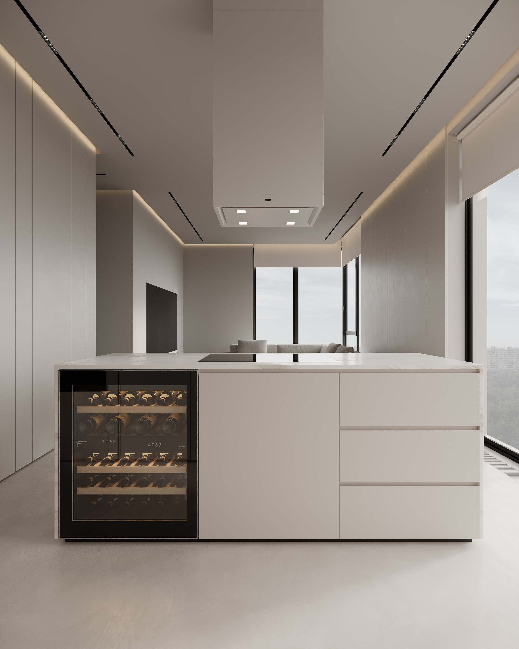 Монохромный интерьер просторной квартиры в Москве. Дизайн интерьера Санкт-Петербург | Москва | Калининград