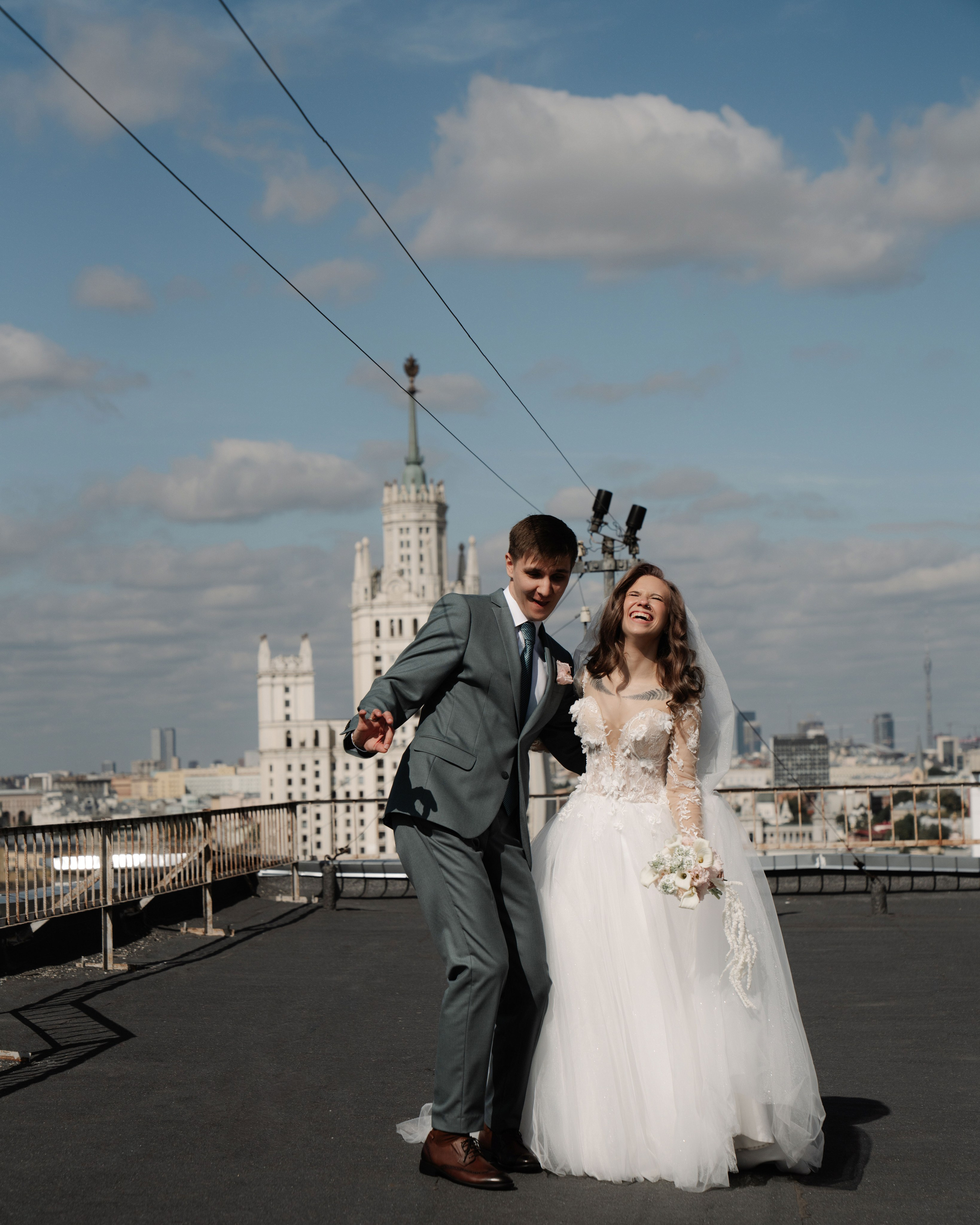 Свадьба на крыше. Портретный и свадебный фотограф в Москве Финкельштенй Анна