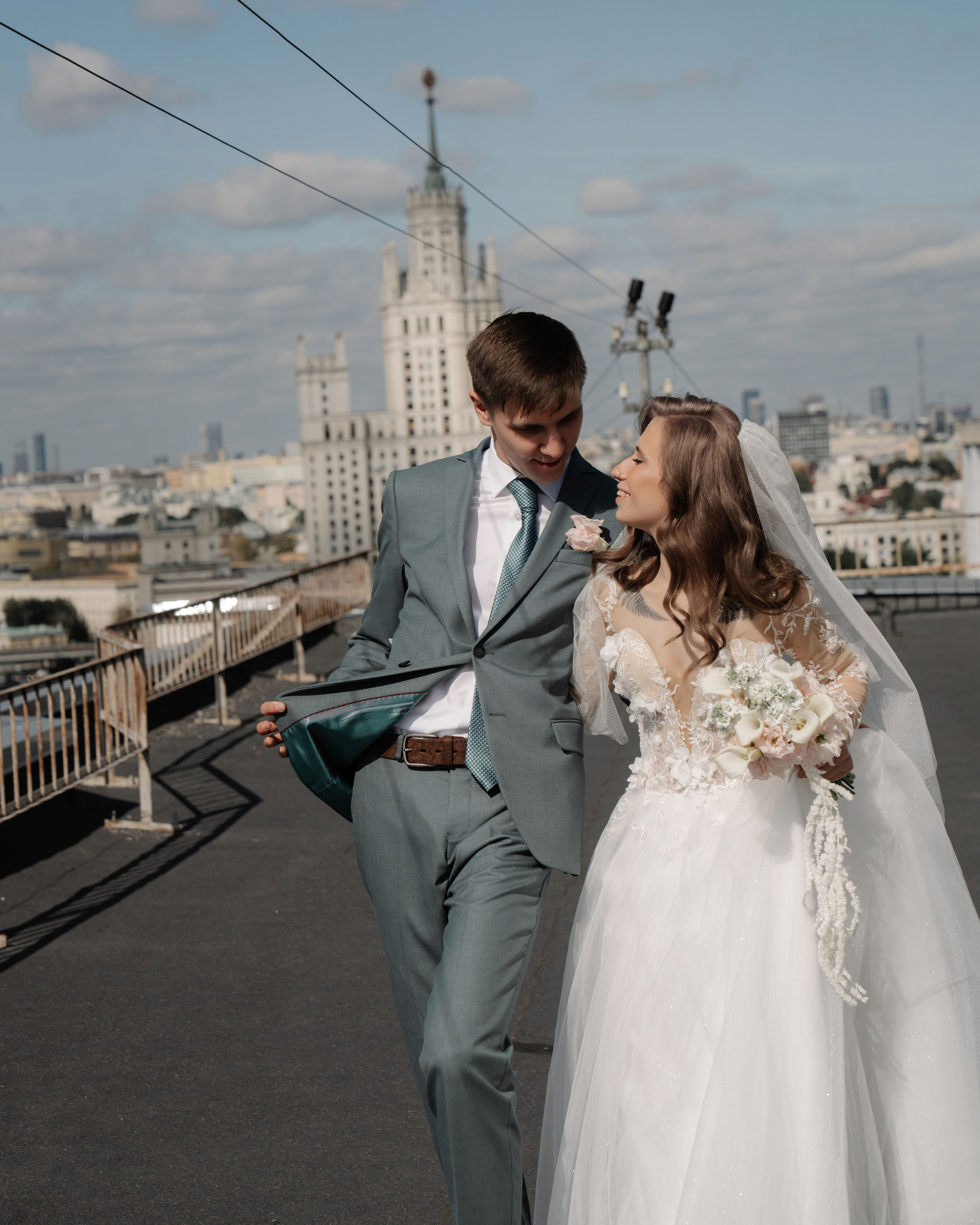 Свадьба на крыше. Портретный и свадебный фотограф в Москве Финкельштенй Анна