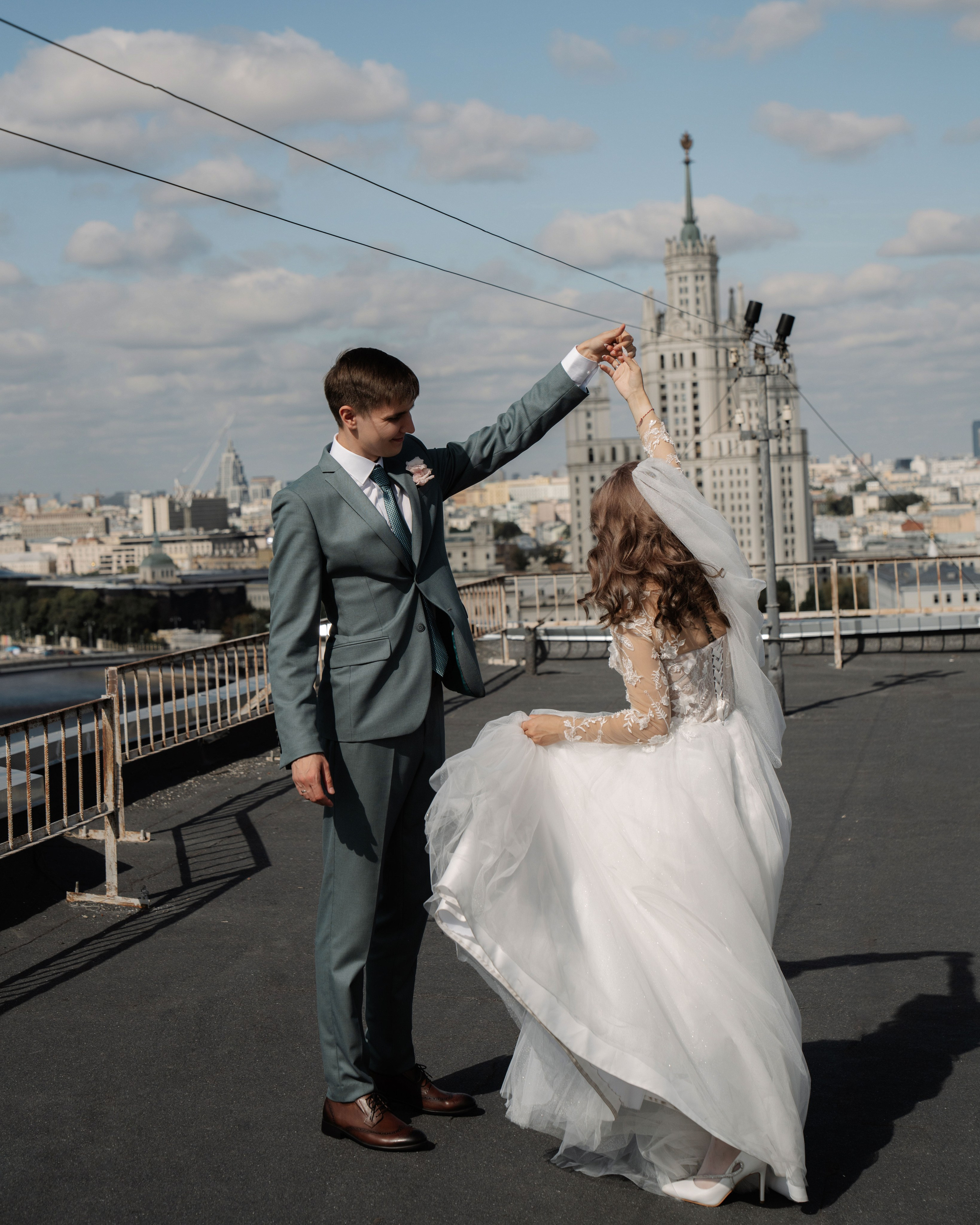 Свадьба на крыше. Портретный и свадебный фотограф в Москве Финкельштенй Анна