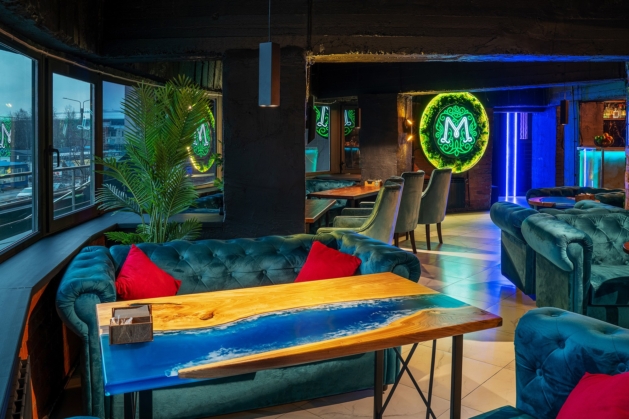 интерьер  кафе мята