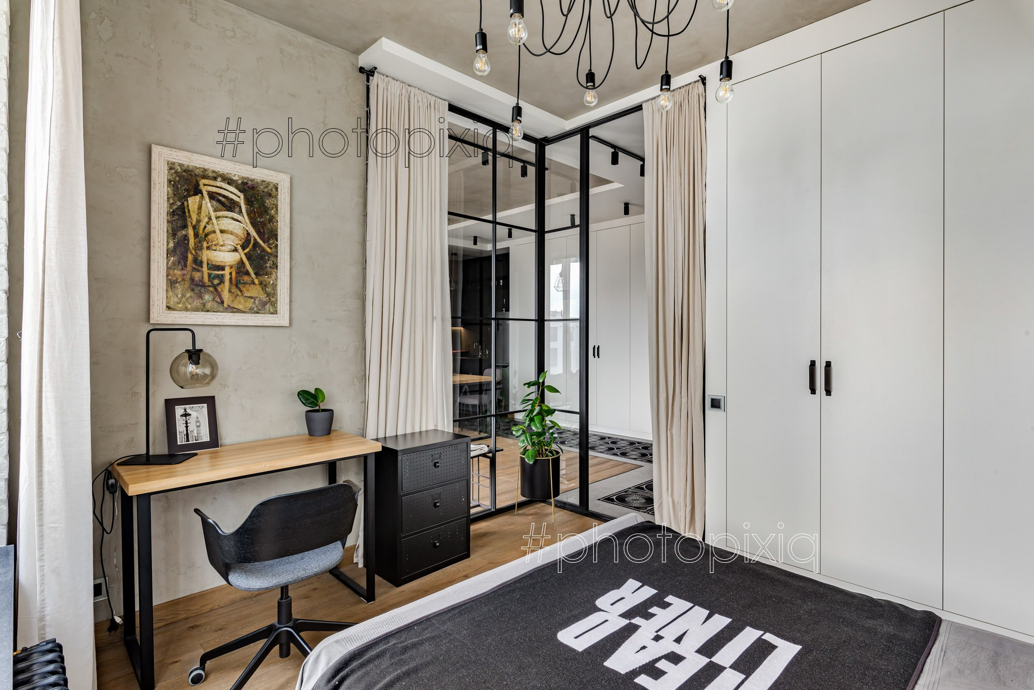 Интерьерная съёмка квартиры лофт в ЖК «Headliner». Интерьерная съёмка и виртуальные туры — Интерьерный фотограф Кузнецов Сергей (photopixiq)