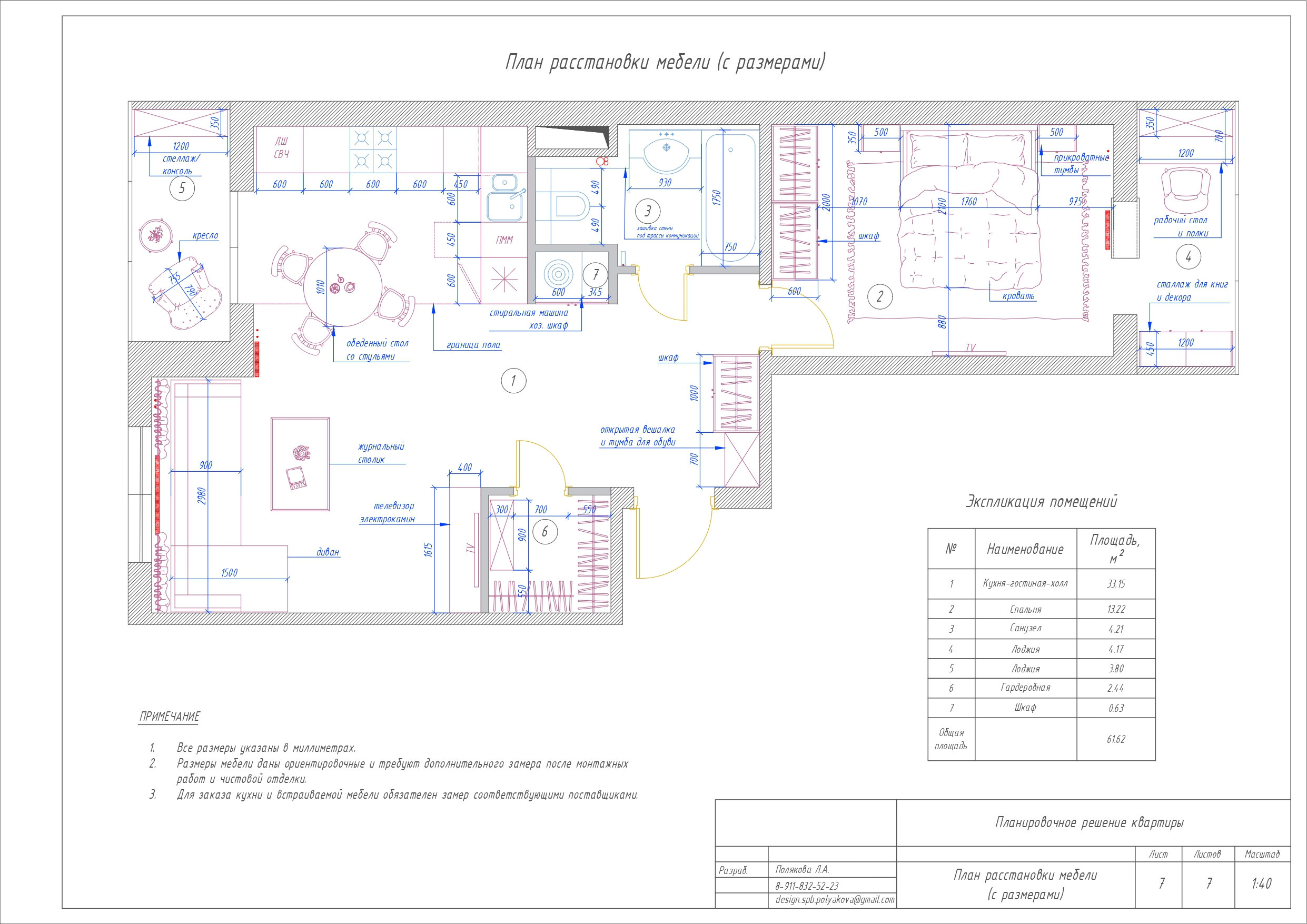 Пример планировка. Дизайн интерьера Санкт-Петербург Полякова Любовь