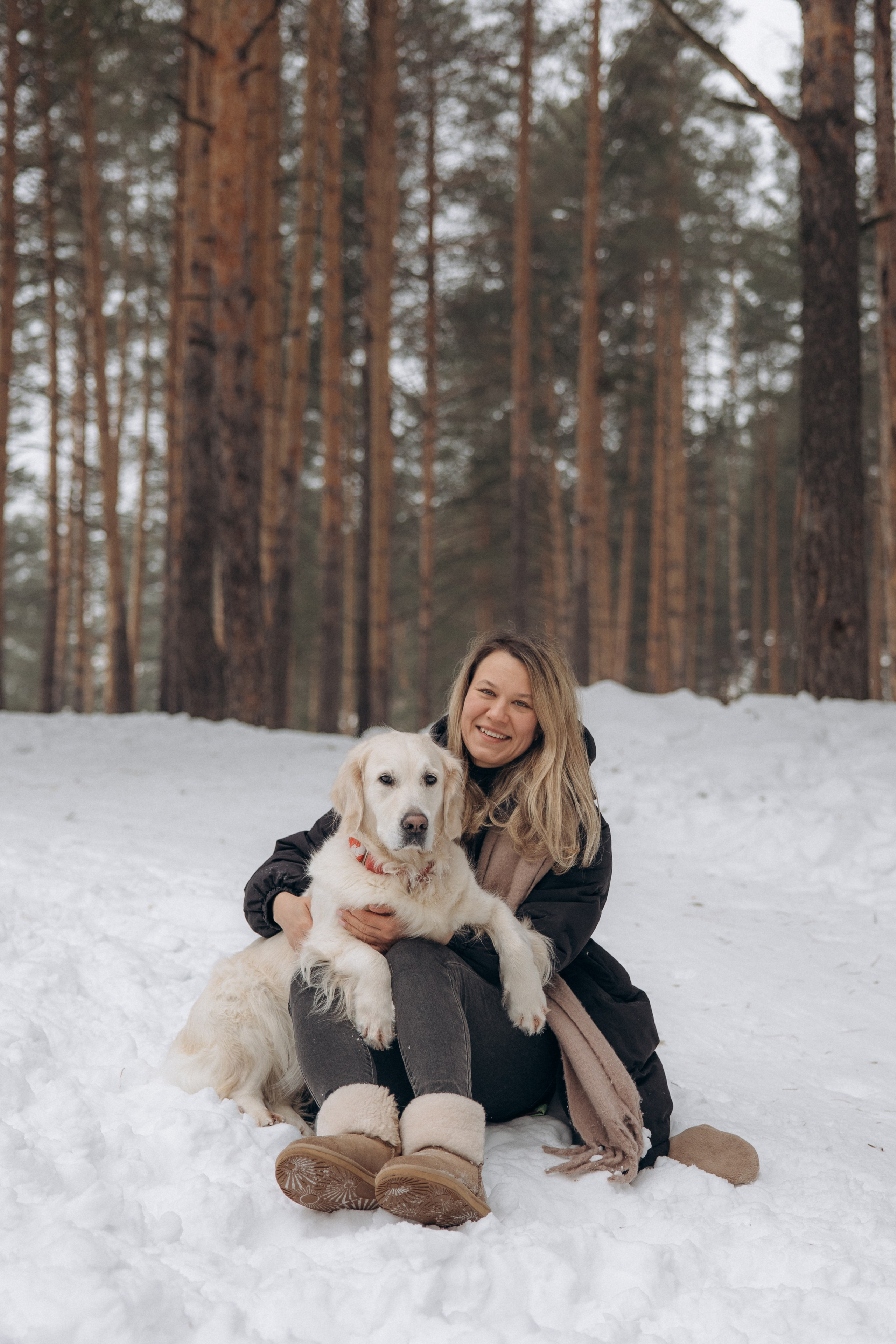 Зима. Лес. Татьяна и Делла. Фотограф анималист в Казани Алина Сулейманова. Фотограф животных