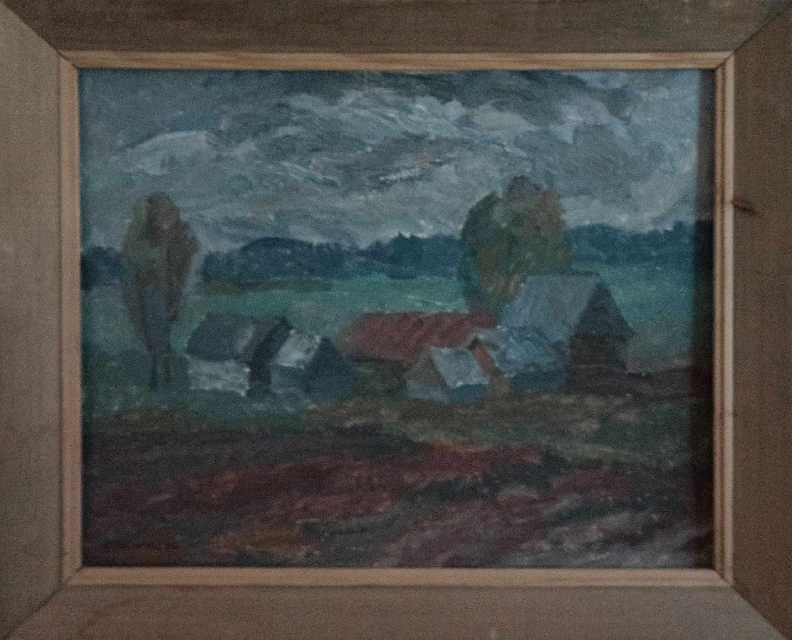 «Деревенский пейзаж» 1981 год. Художник Величко Вадим Семёнович