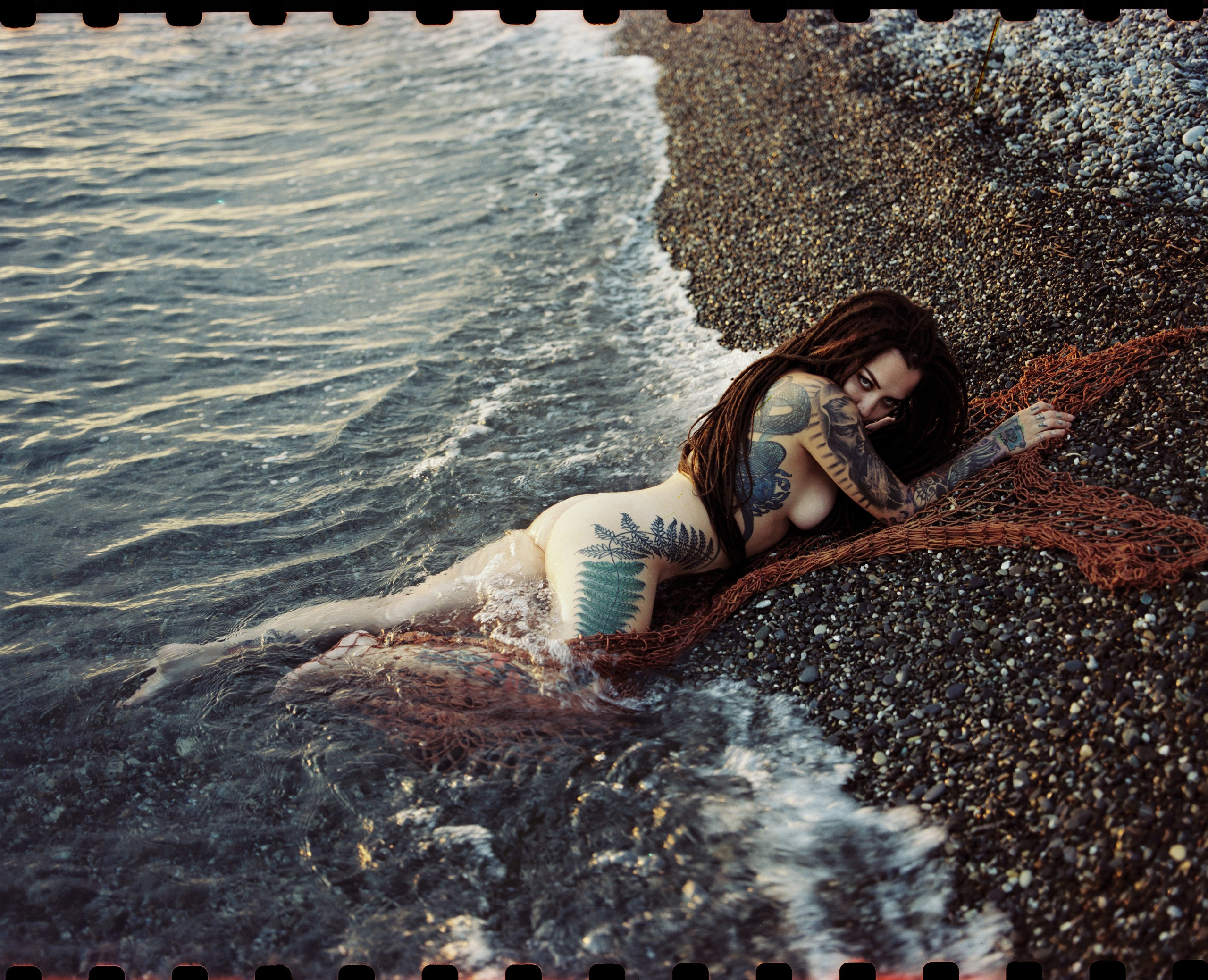 Sensual nude photography on color film. Art nude film photographer Roman Silentium