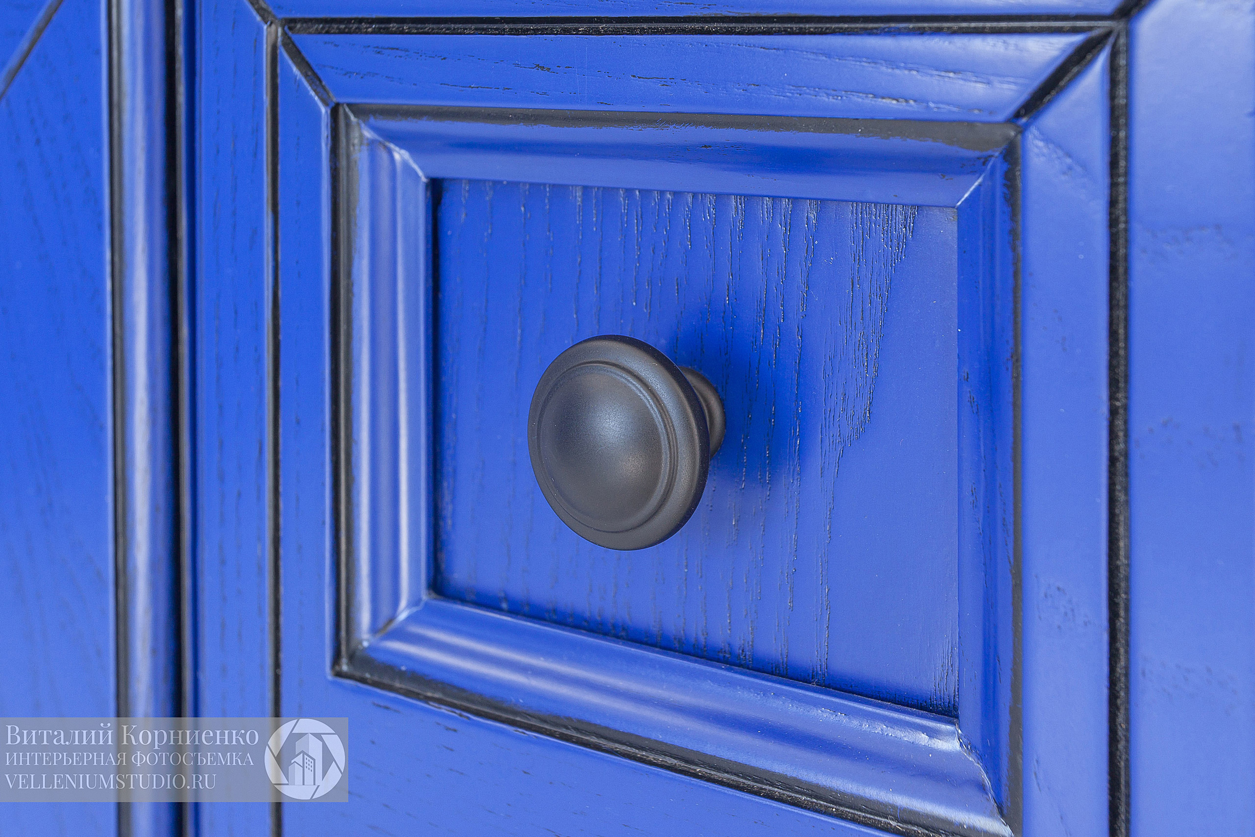 Фотосъемка интересной Синей кухни для студии мебели. Интерьерный фотограф Краснодар: профессионально по доступным ценам