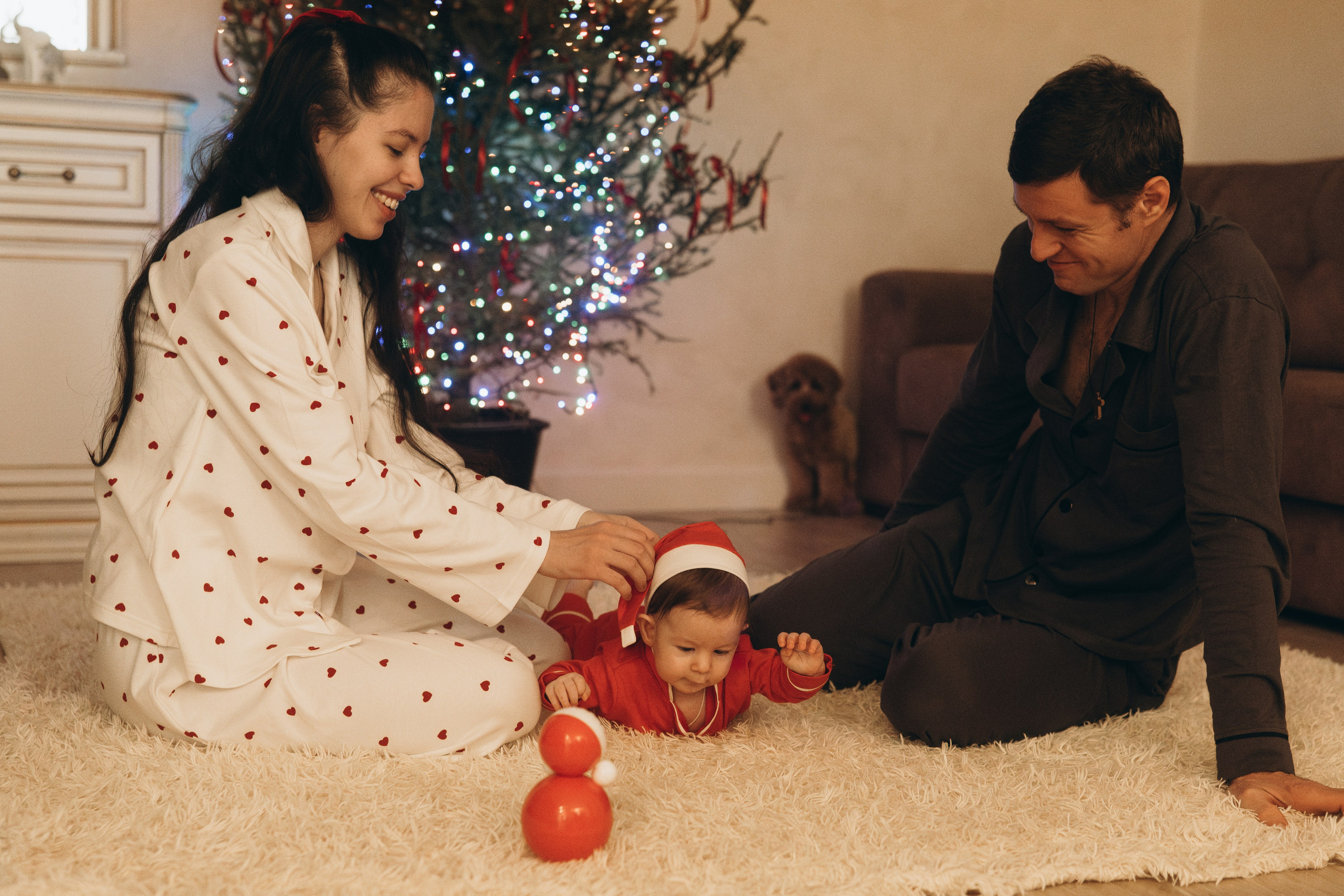 Домашняя Новогодняя история. Семейный, ньюборн фотограф, фотограф на роды в Москве, Виктория Тюльдюкова
