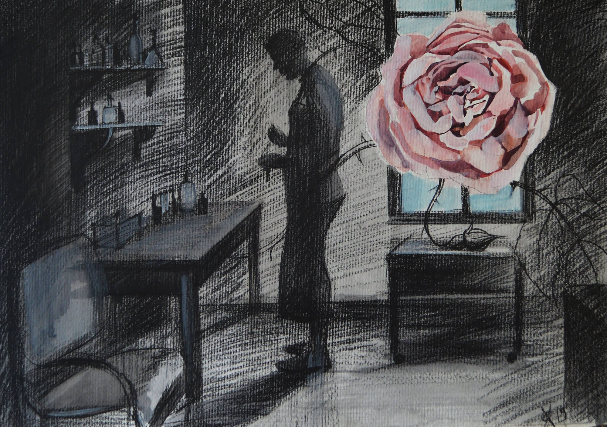 Magritte at war, 29/42, mixed media on paper, 2019