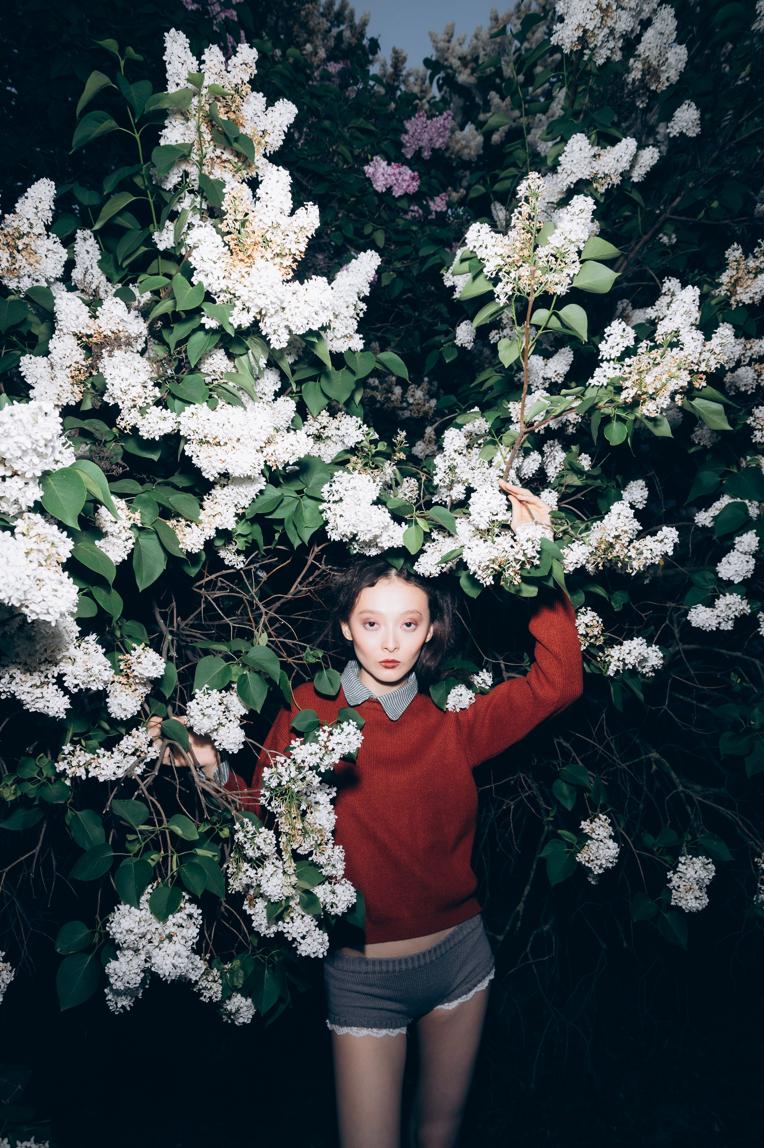 Улична фотосессия в Москве в цветах