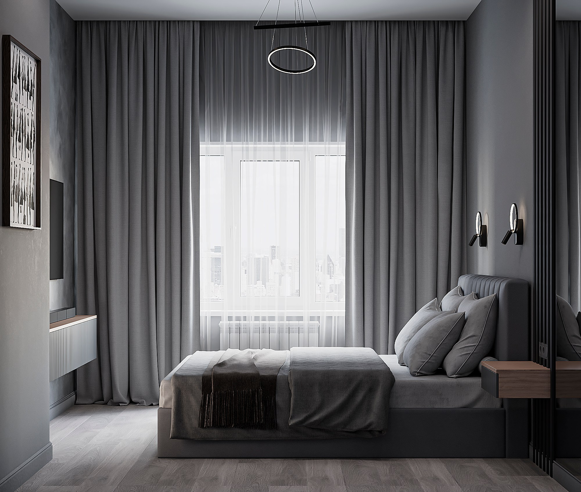 Небольшая квартира в серых тонах 🖤