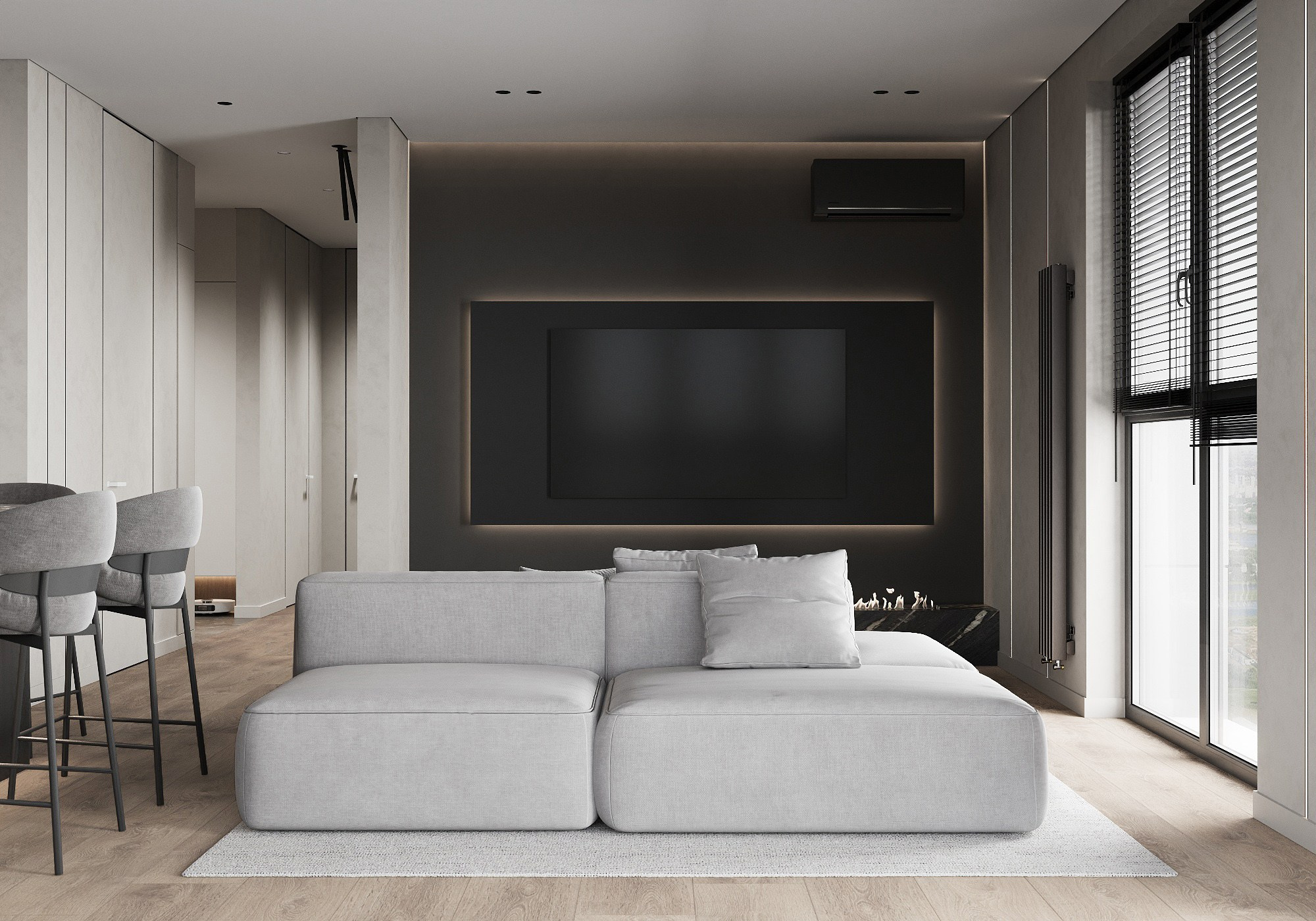 КВАРТИРА UNO 92,9 м². 3D визуализатор интерьера Елена Петрук