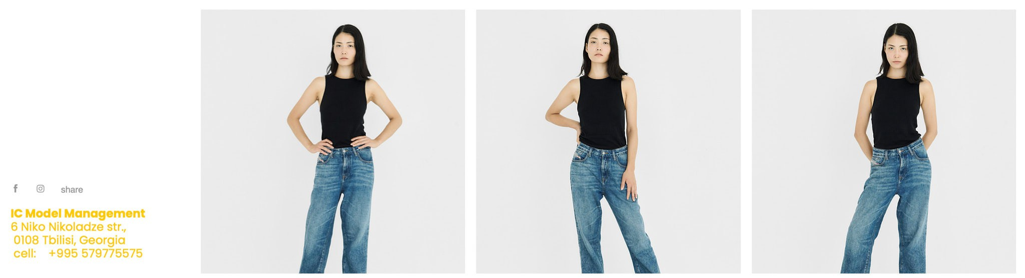 Photo by Inna Banan showcased on model agency IC Model Management website