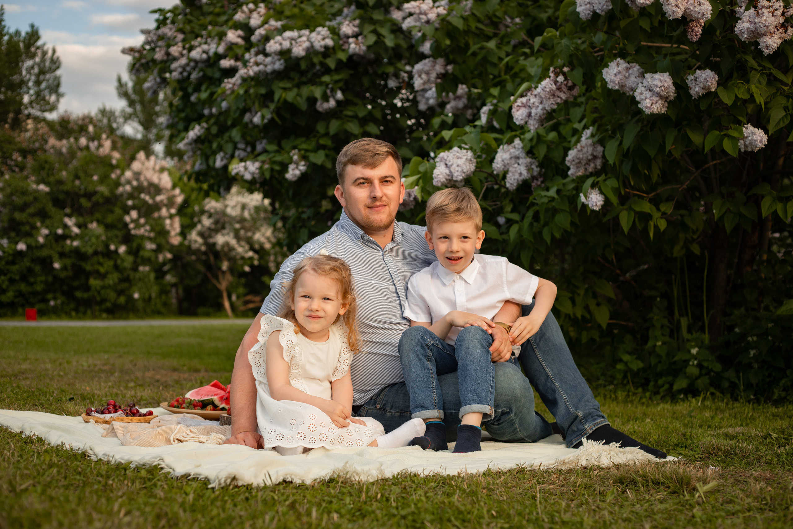 папа с детьми