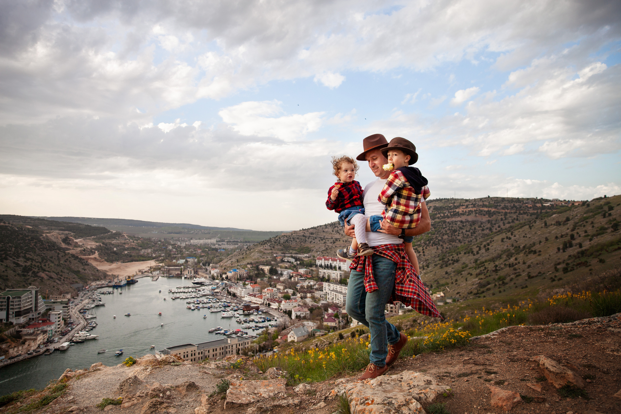 папа с детьми