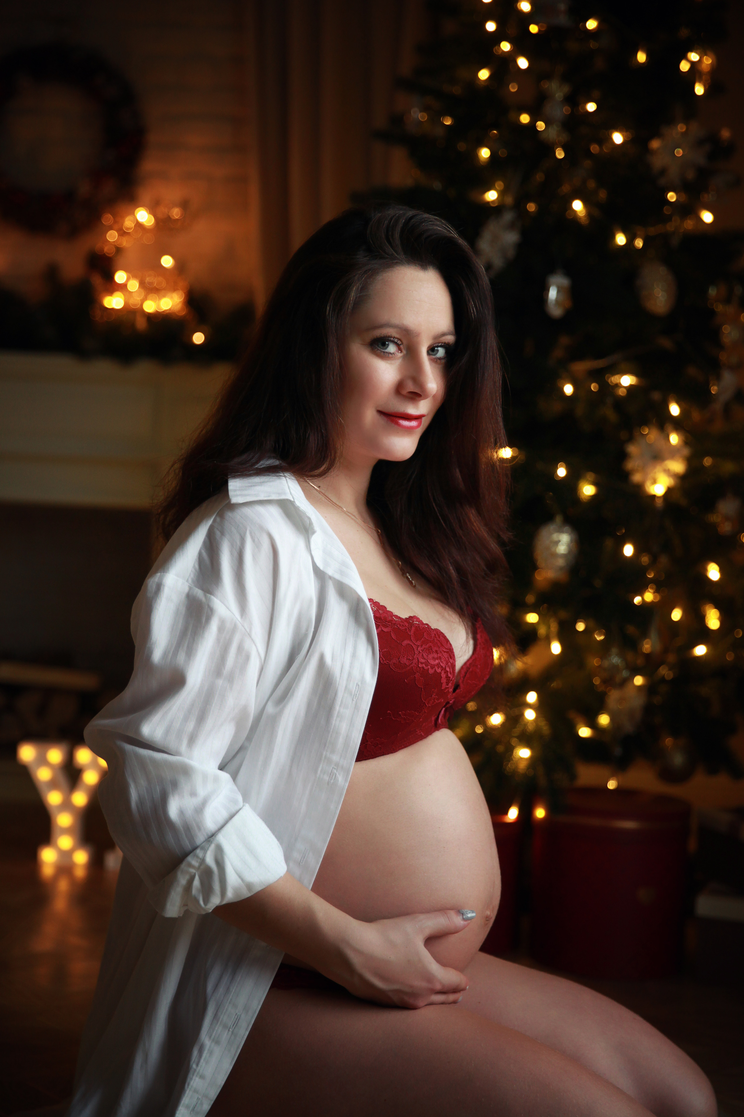 Новогоднее фото беременной