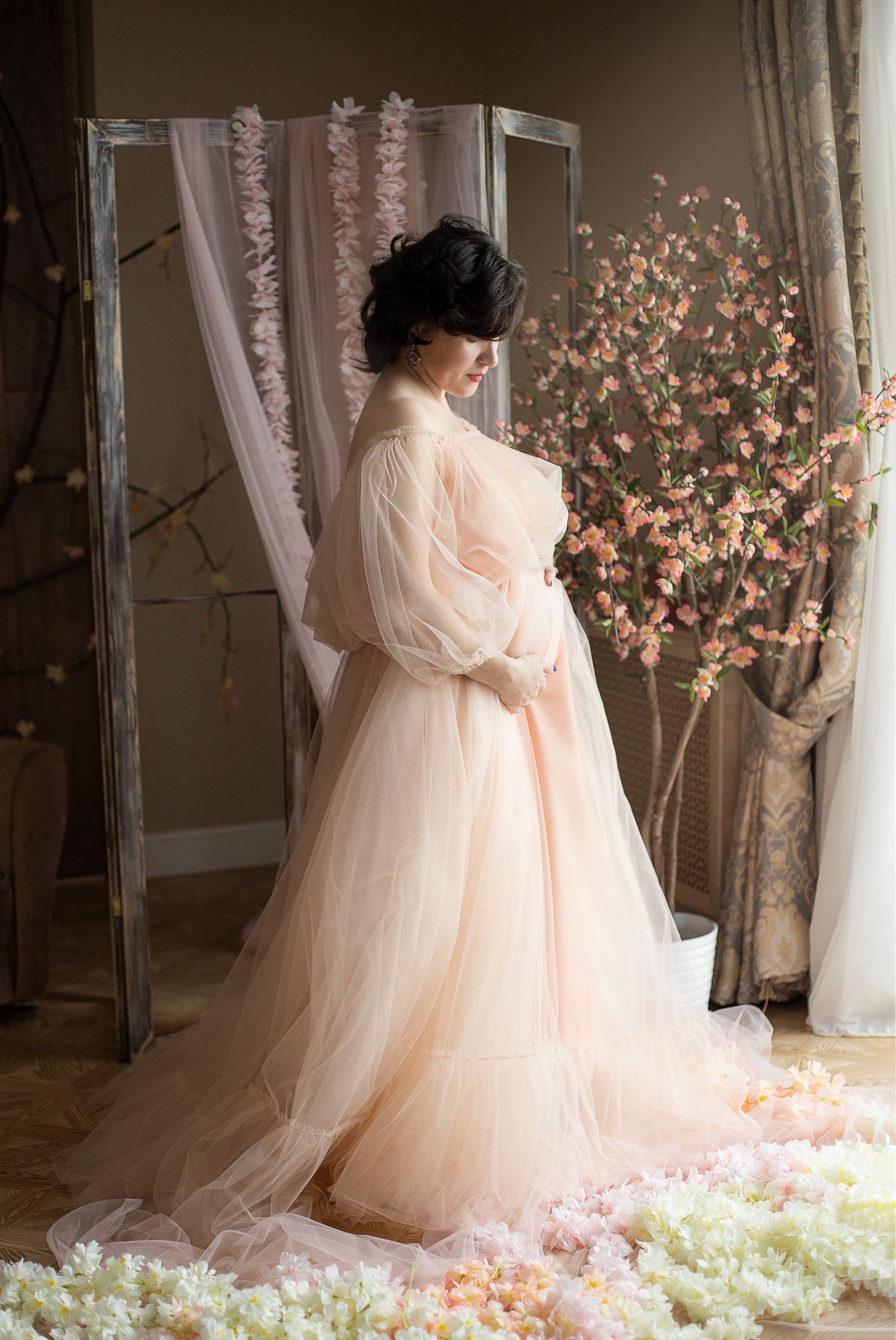 Беременная в пышном платье