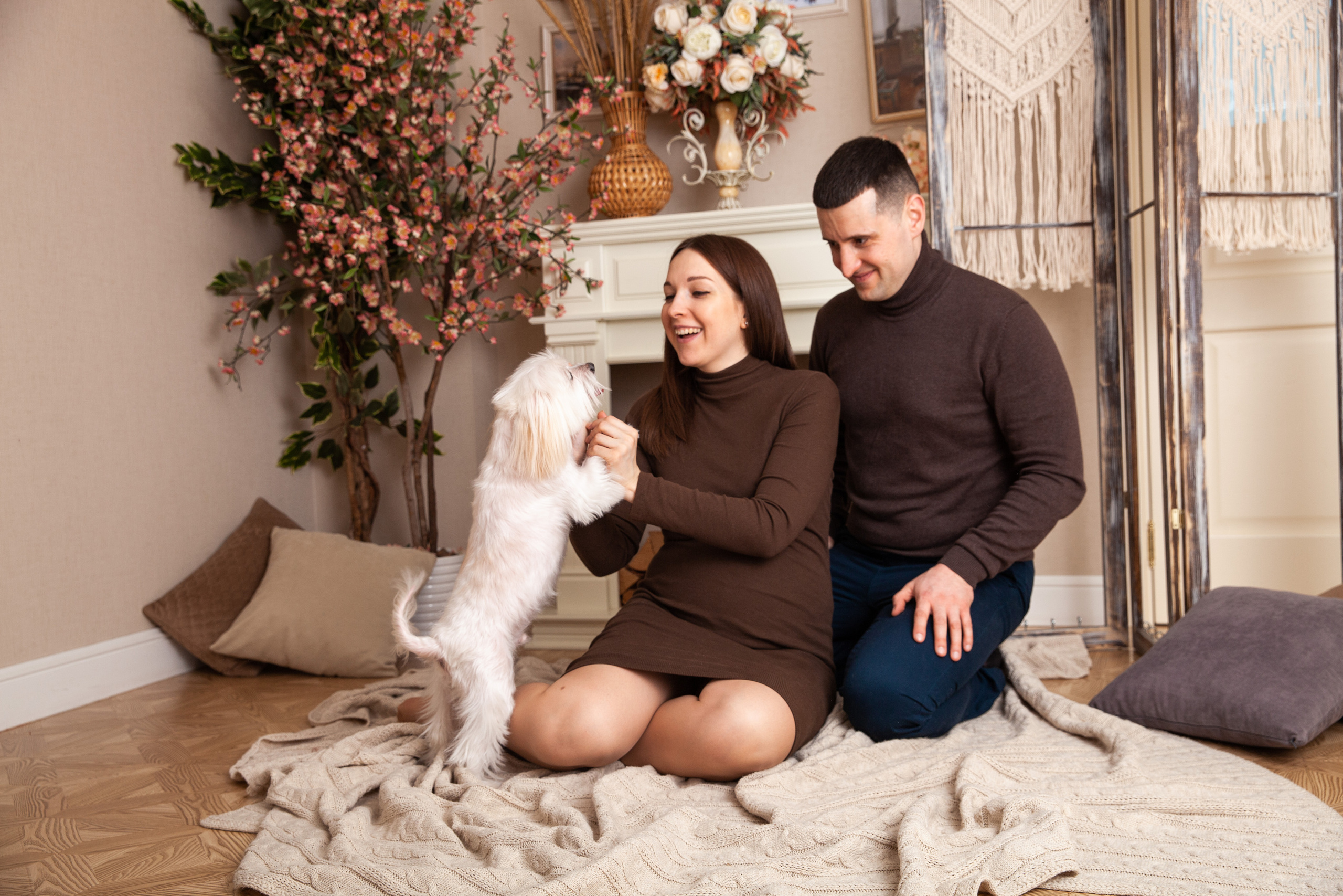 Весёлая фотография с собакой