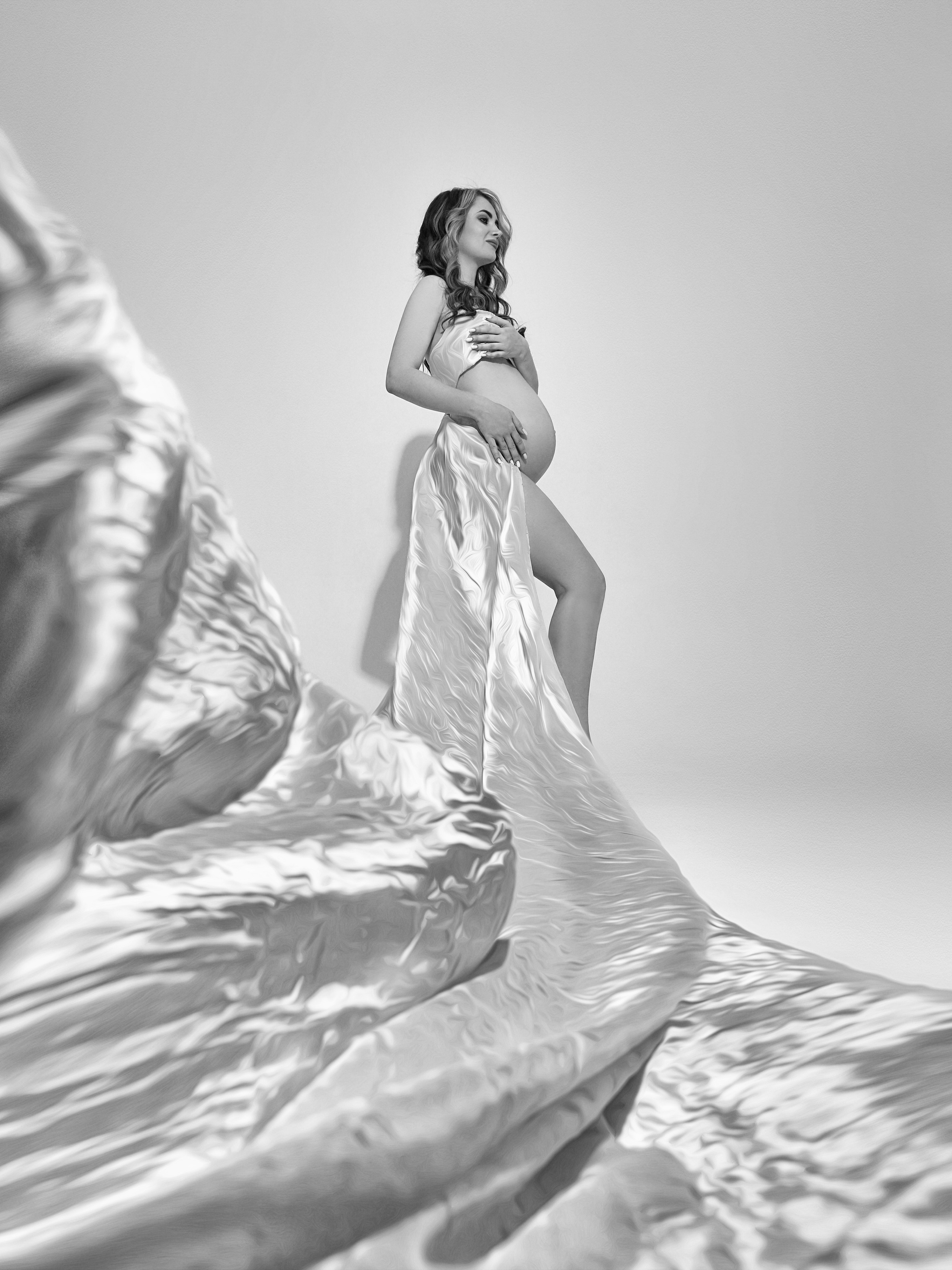 Ч/б фото беременности