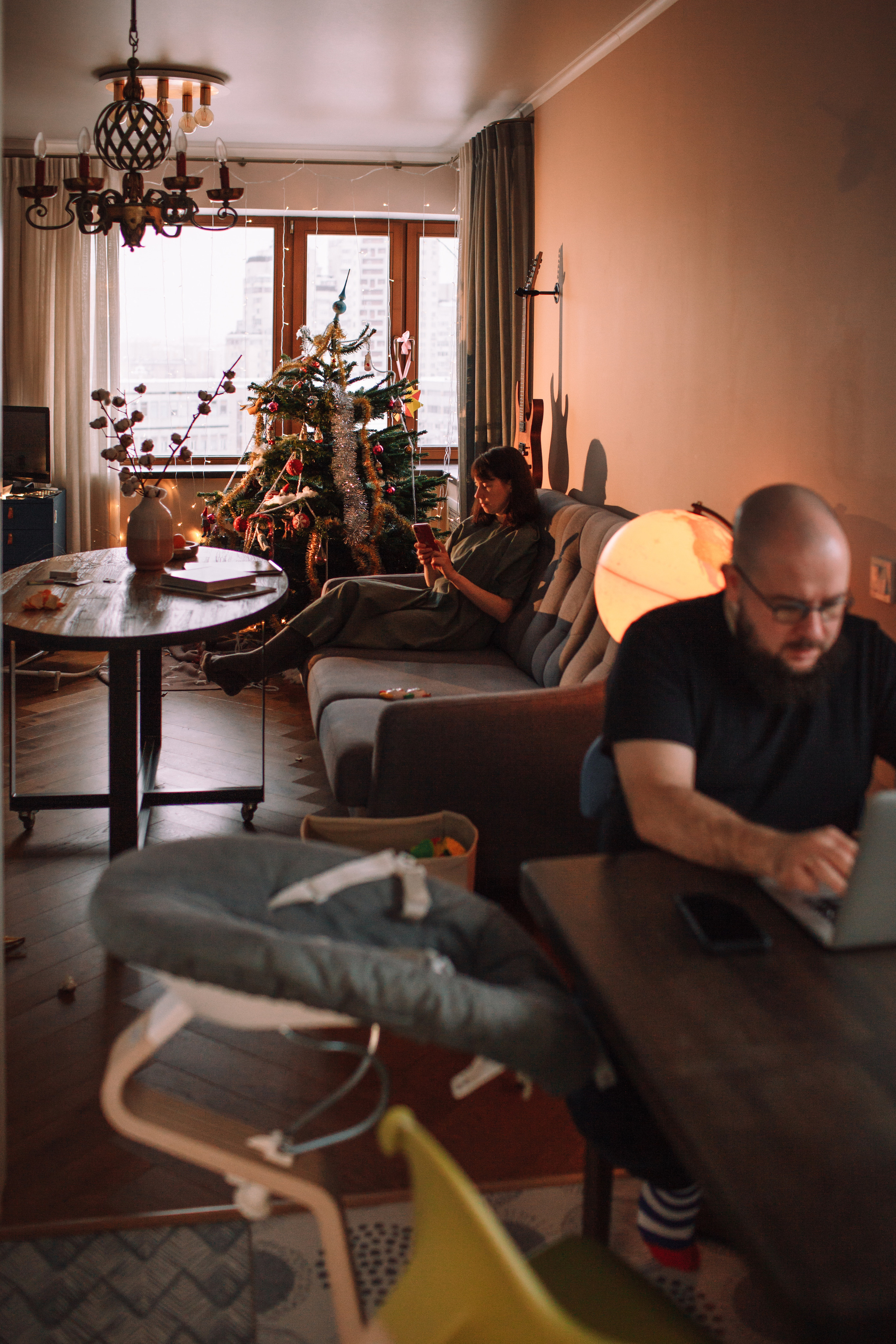 Алла, Андрей и девочки. Домашняя съемка. Детский и семейный фотограф в Москве и московской области Елена Титова