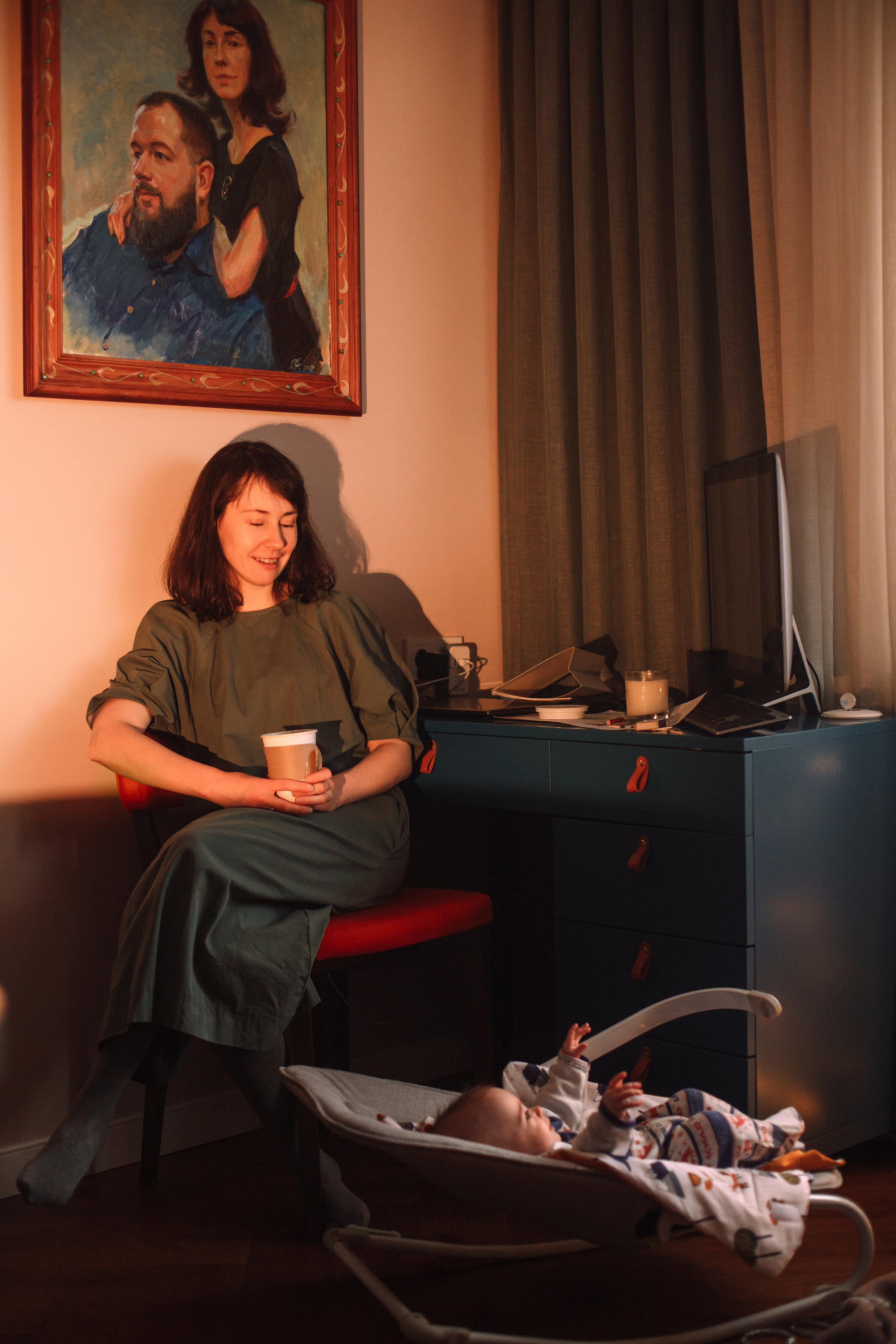 Алла, Андрей и девочки. Домашняя съемка. Детский и семейный фотограф в Москве и московской области Елена Титова