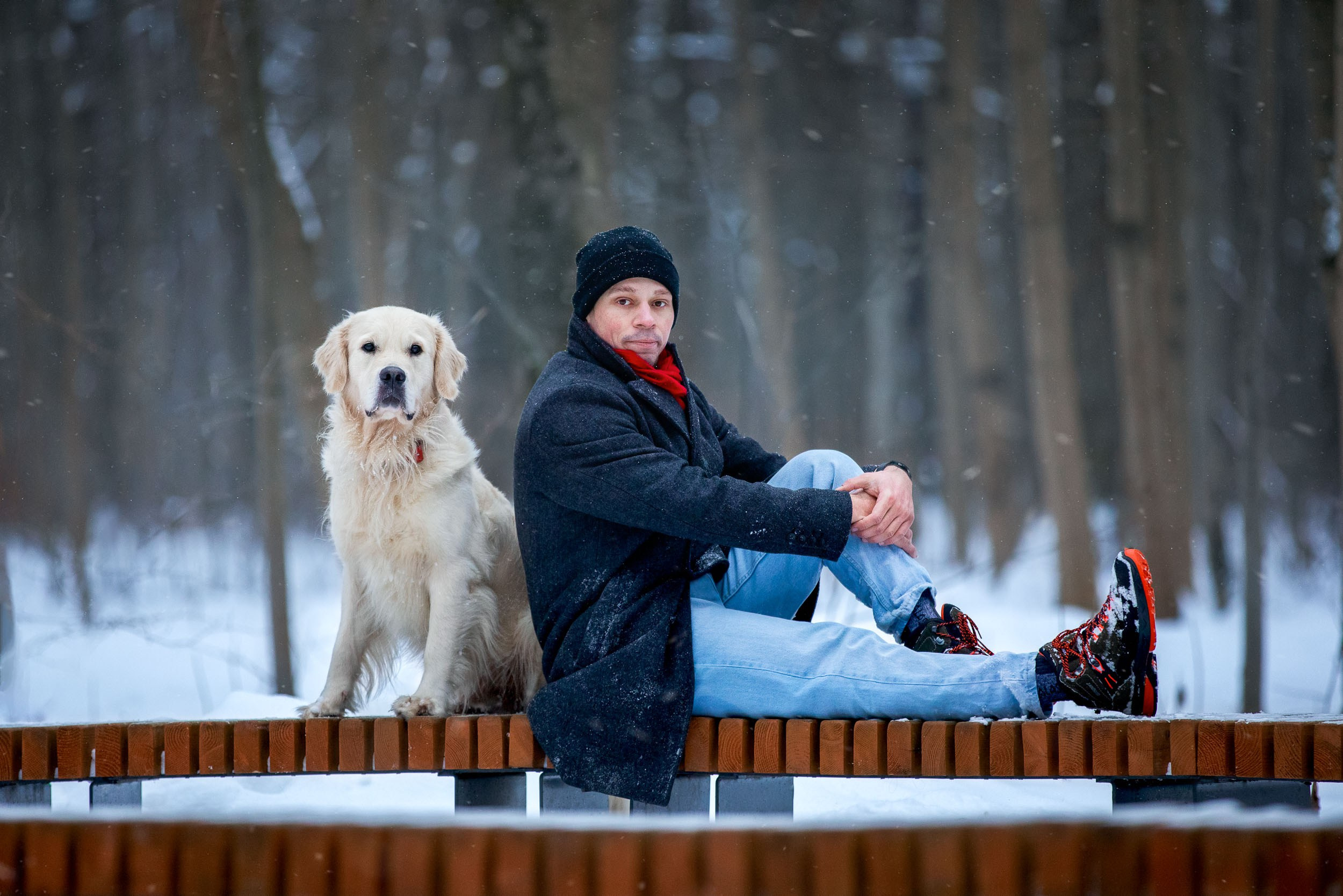 Фотосессия хозяина и ретривера. Фотограф-анималист в Москве и Московской области Татьяна Фролова