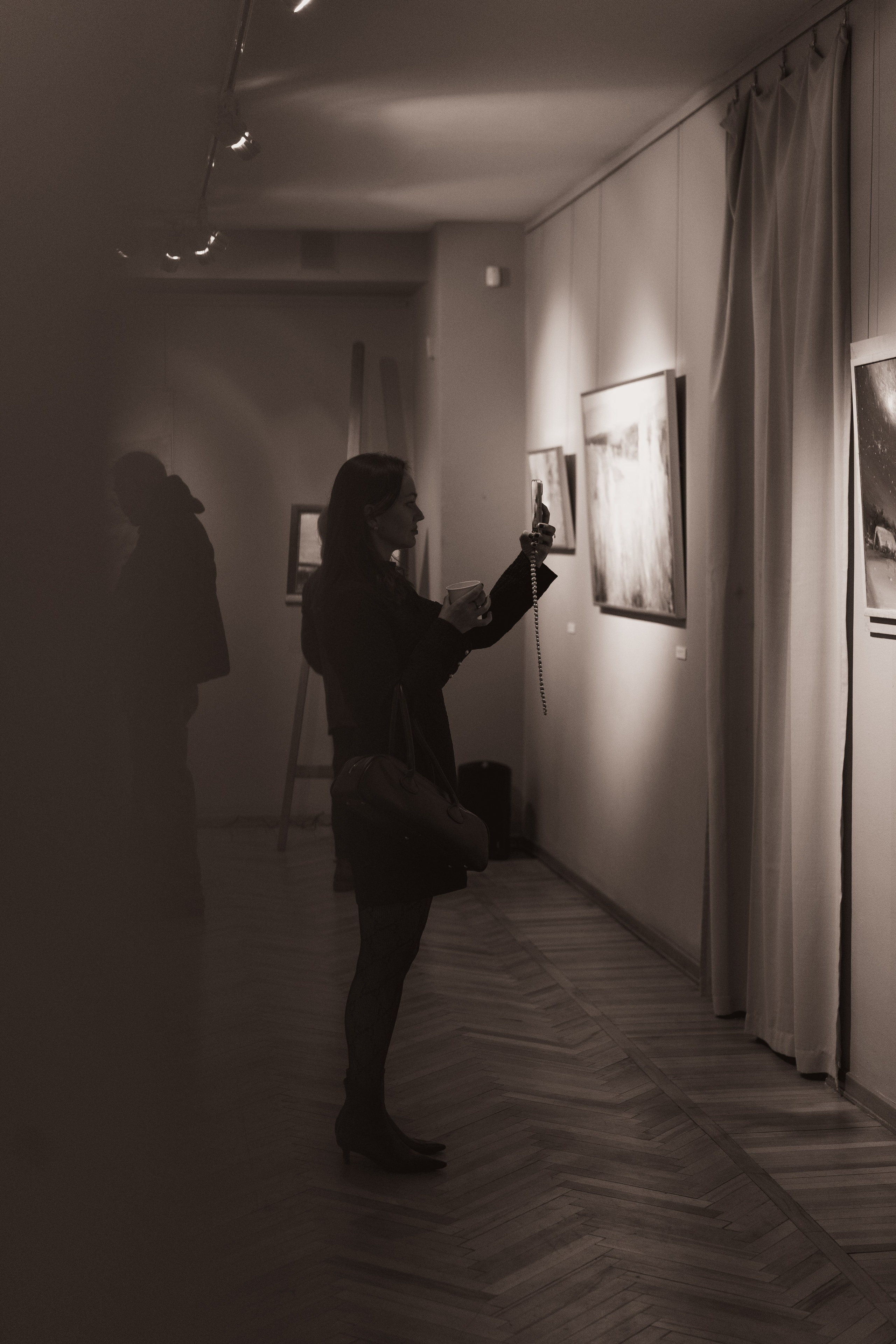 Съёмка открытия вытсавки художника Ильи Даньшина. Лиза Фирстова — самый добрый фотограф