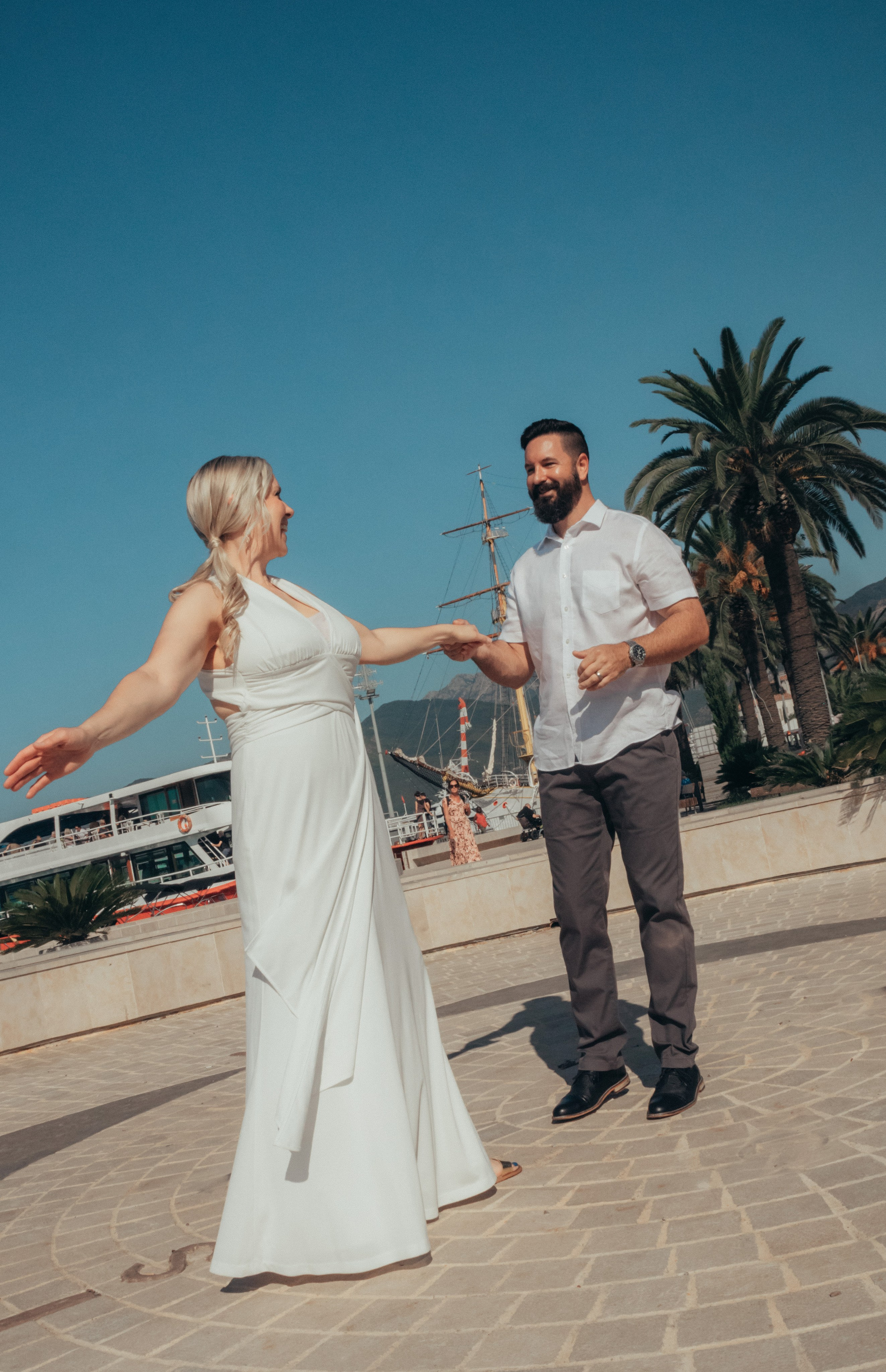 Nancy and Justin Adriatic anniversary. Portrait photographer in Tivat Montenegro Katerina Kirsanova