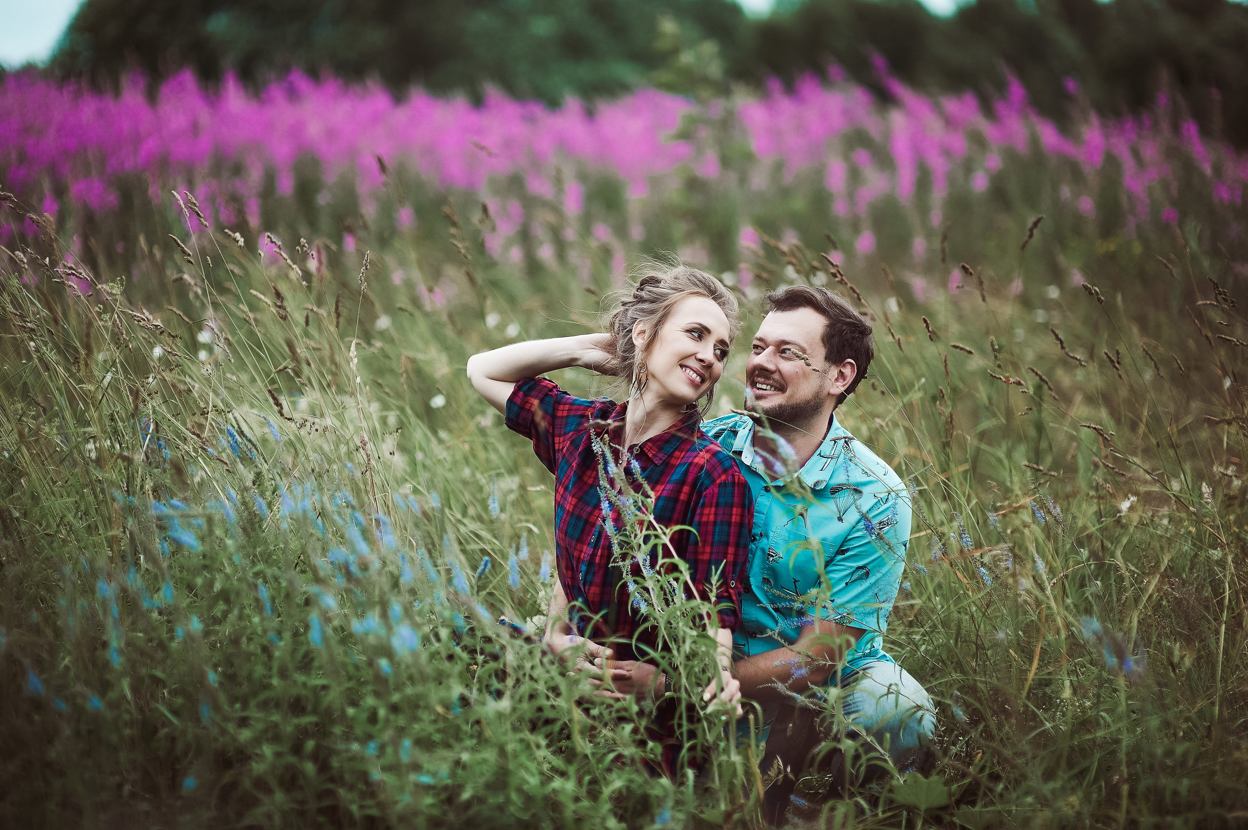 Александра и Вячеслав (фотосессия Love story на природе). Портретный, семейный и свадебный фотограф в Санкт-Петербурге и в Пушкине Ширяев Денис