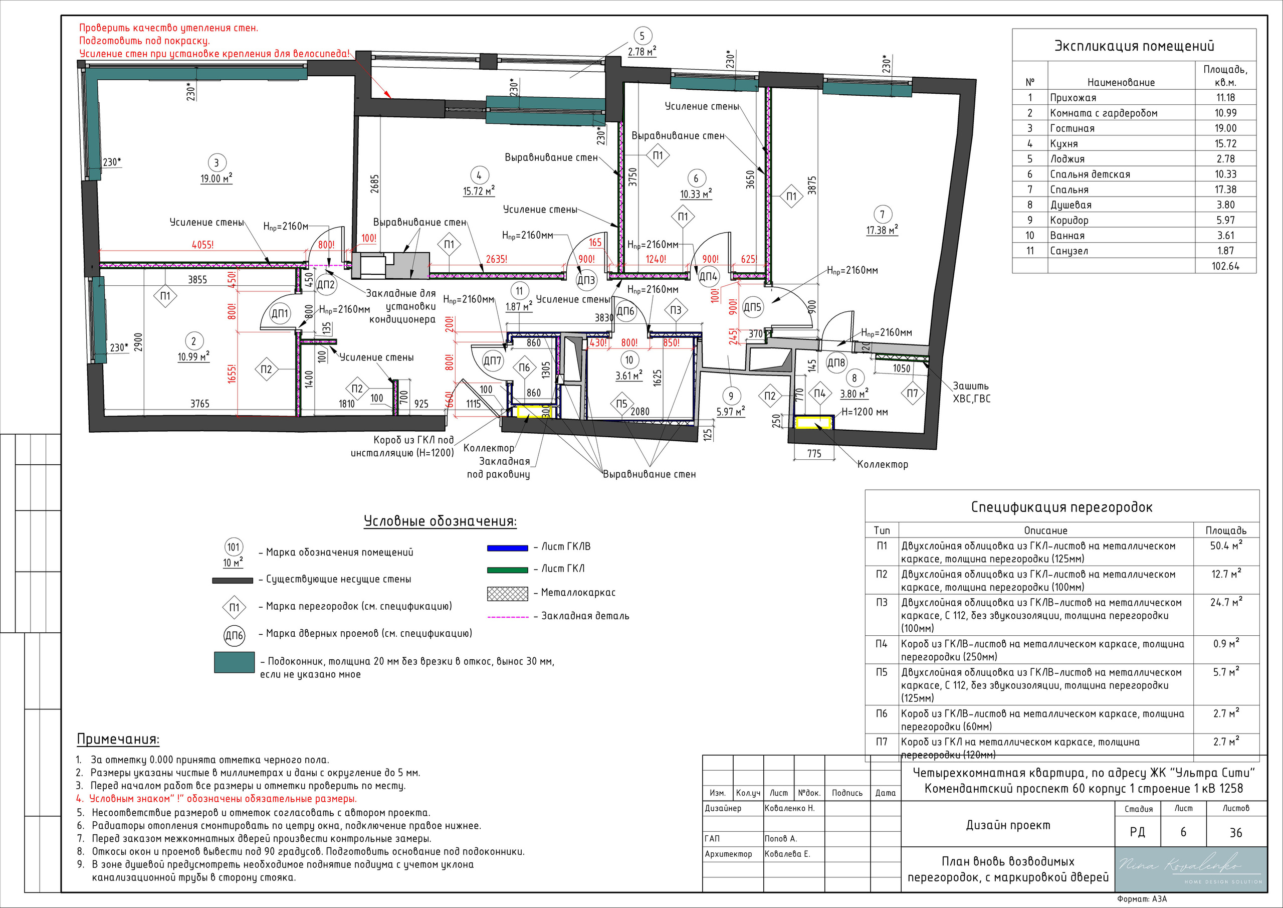 ЖК Ультра Сити Дизайнер Коваленко Н. Студия обмеров и проектирования