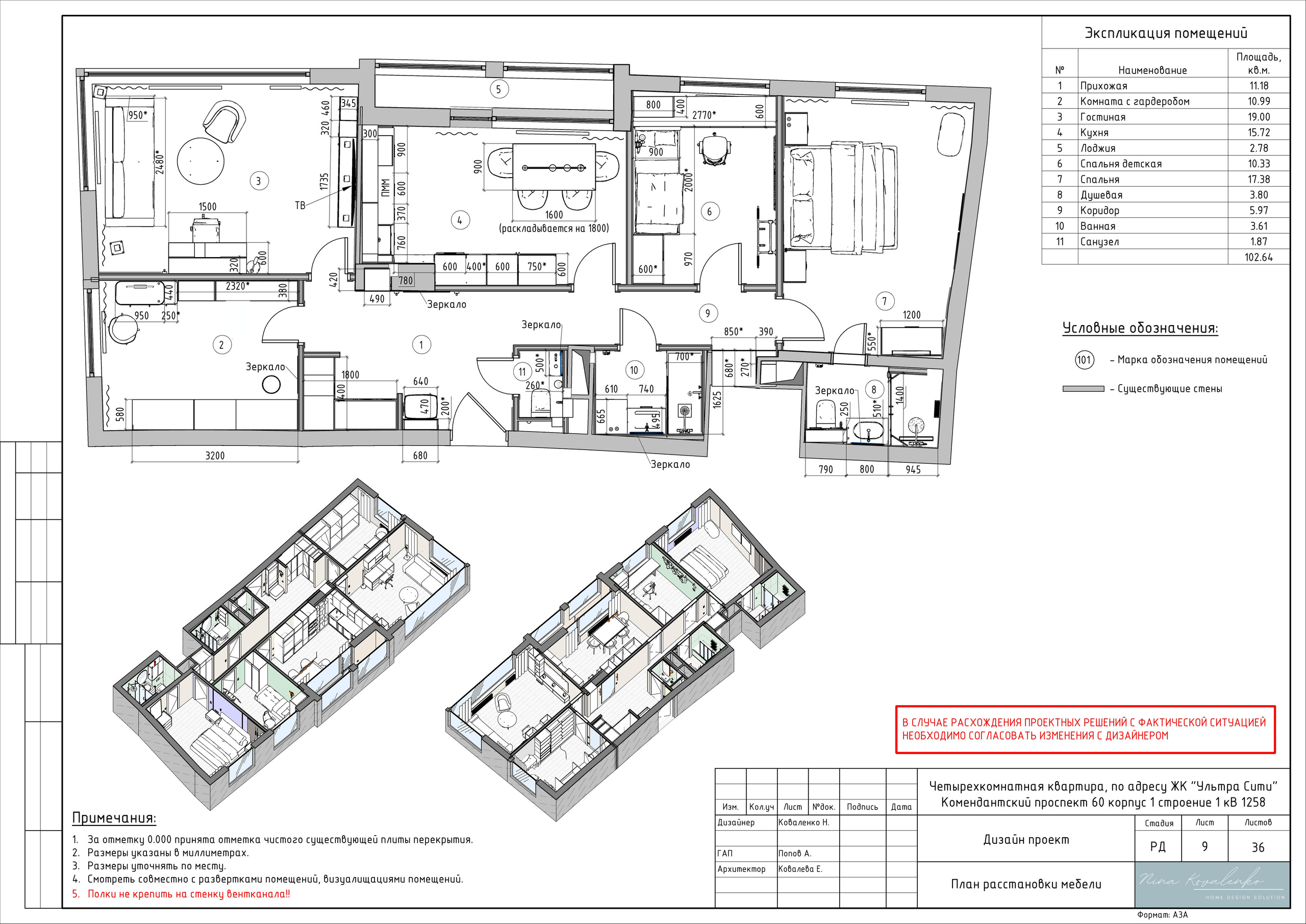ЖК Ультра Сити Дизайнер Коваленко Н. Студия обмеров и проектирования