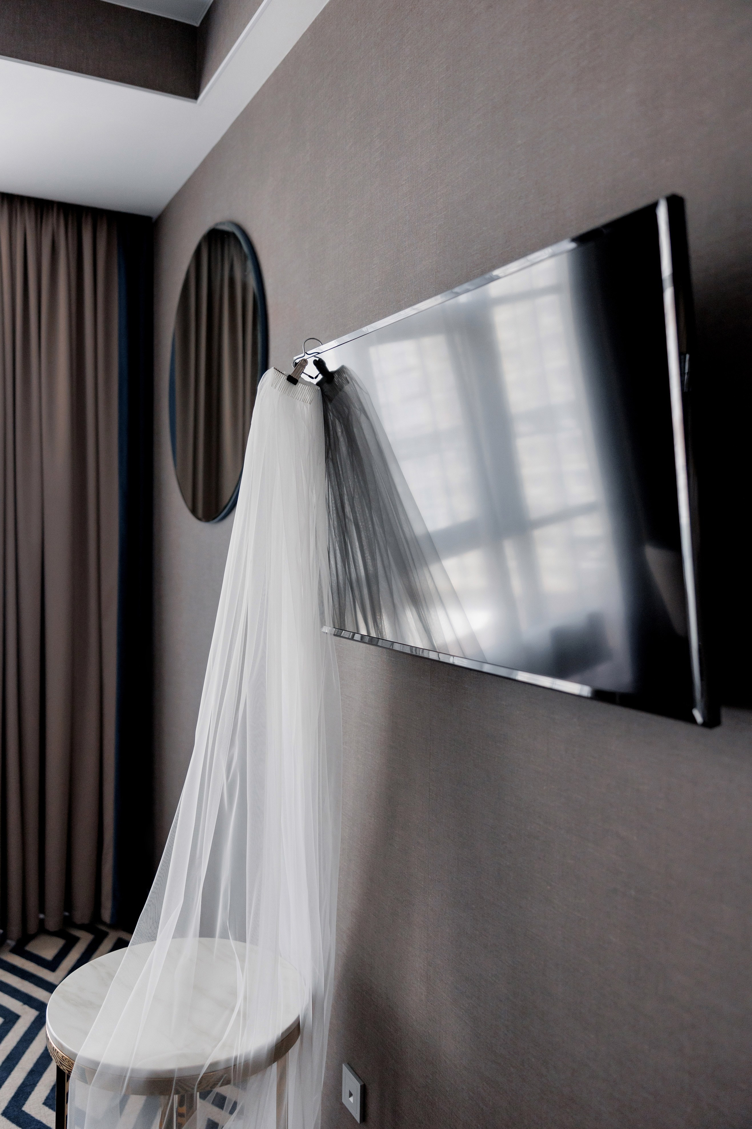 фата для невесты на гребне