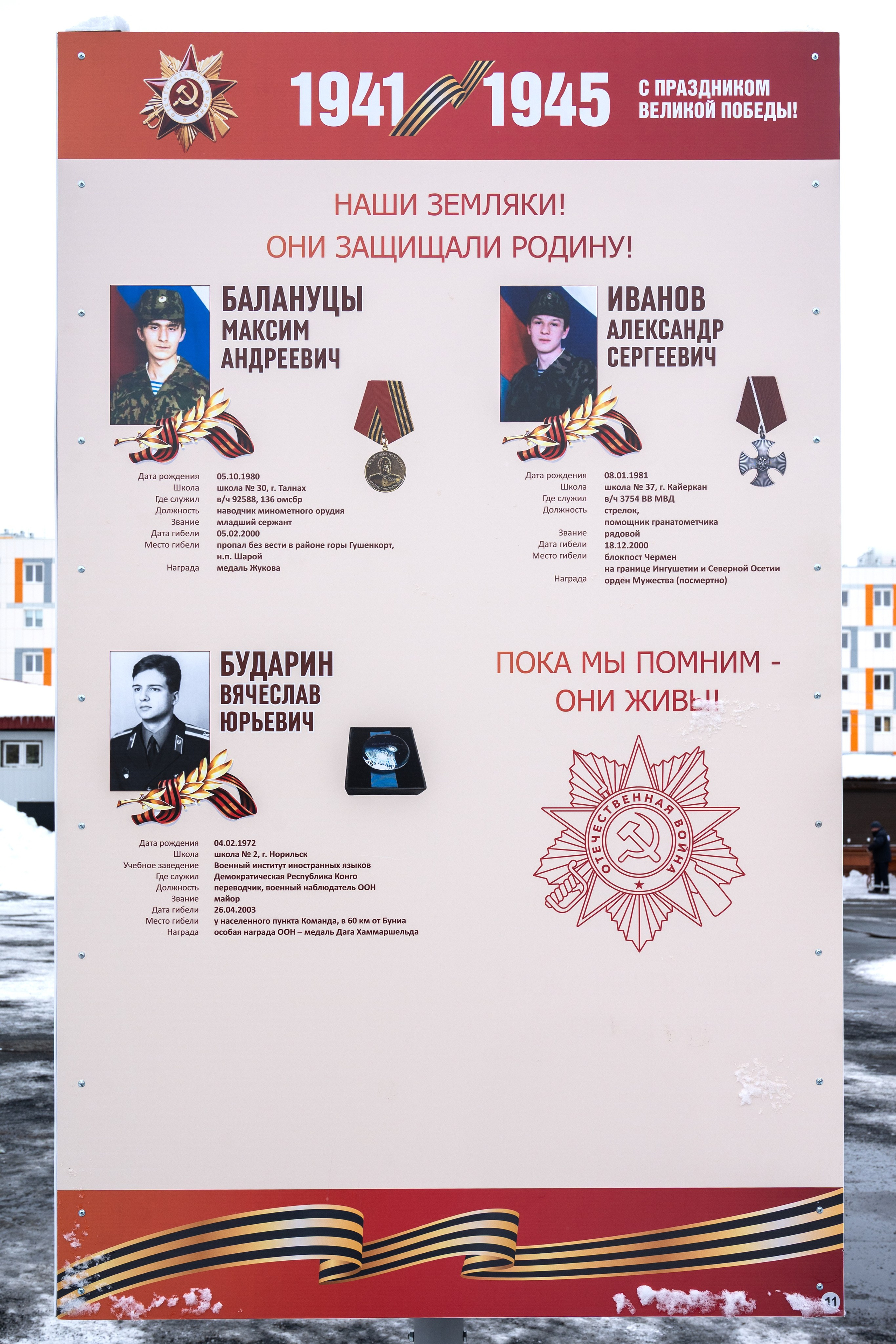 Нащи земляки! Они защищали родину!. Талнах.рф