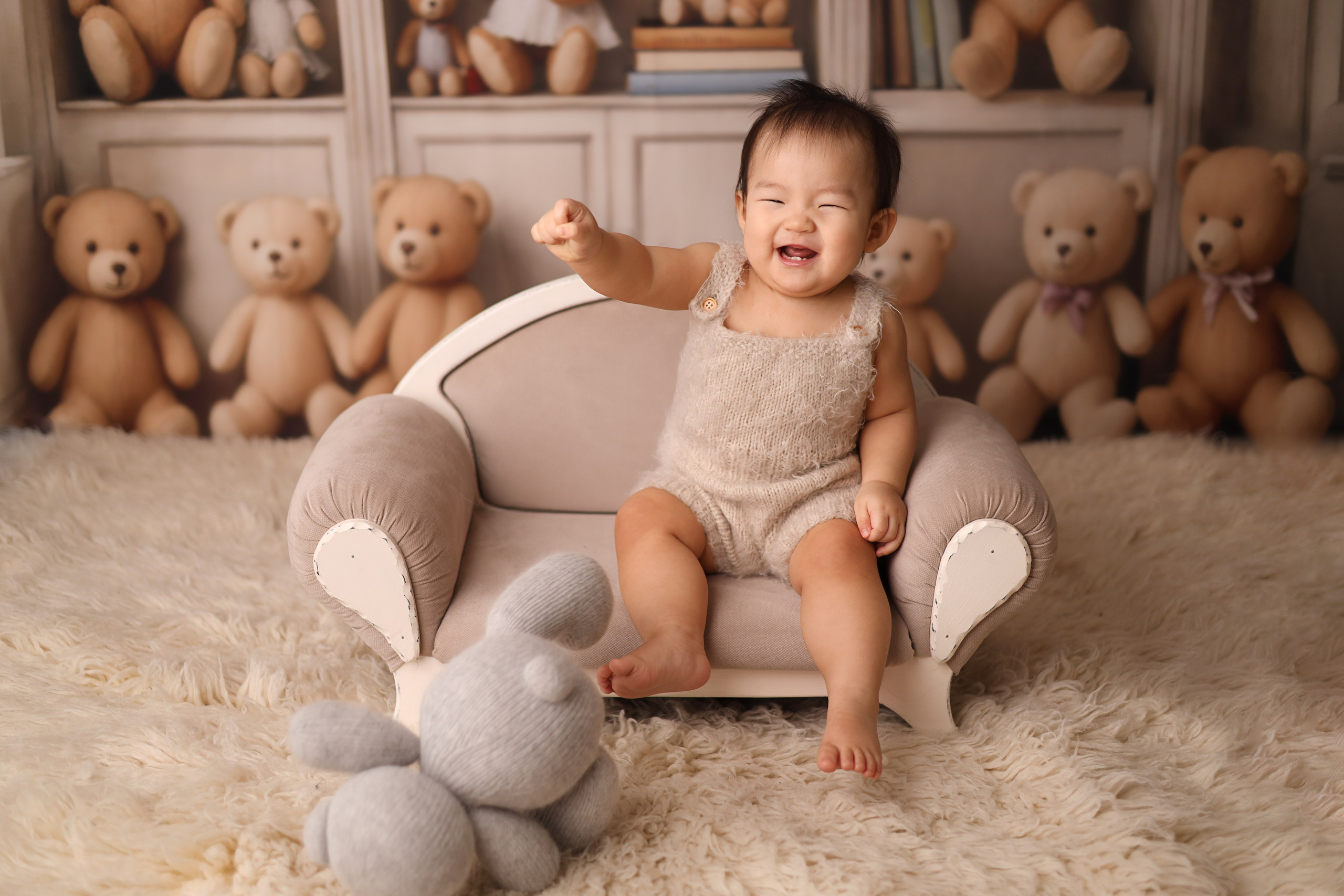 Фотосъемка одного годика Валерии. Фотограф новорожденных Москва. Ньюборн фотограф Москва