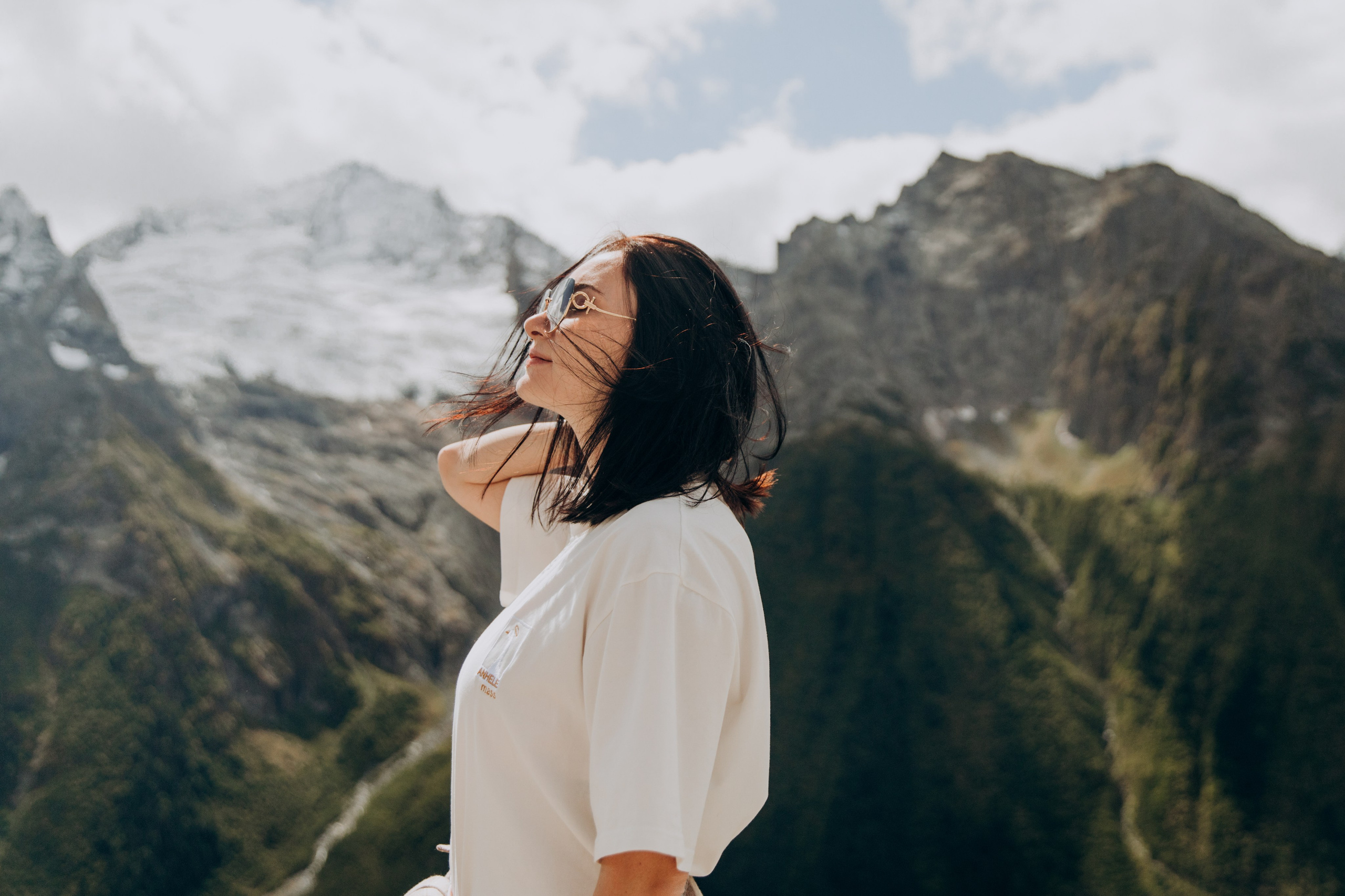 Юля с семьей, Домбай. Портфолио