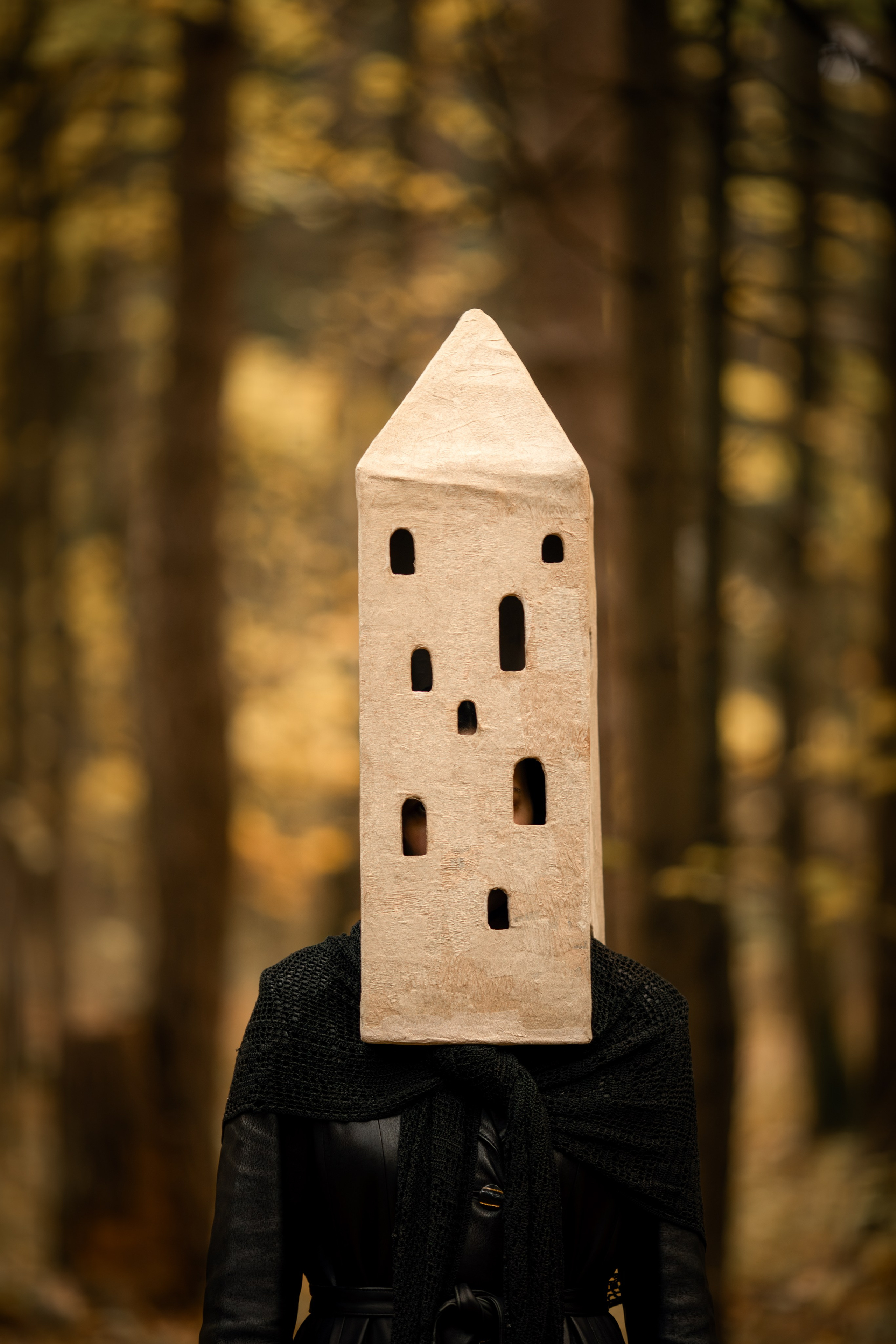 Фотопроект «Духи леса» — маски из папье-маше, свет и тишина природы. Фотограф Анна Грошикова — авторская съёмка на рассвете и закате в Москве, Мытищах, Солнечногорске и Московской области