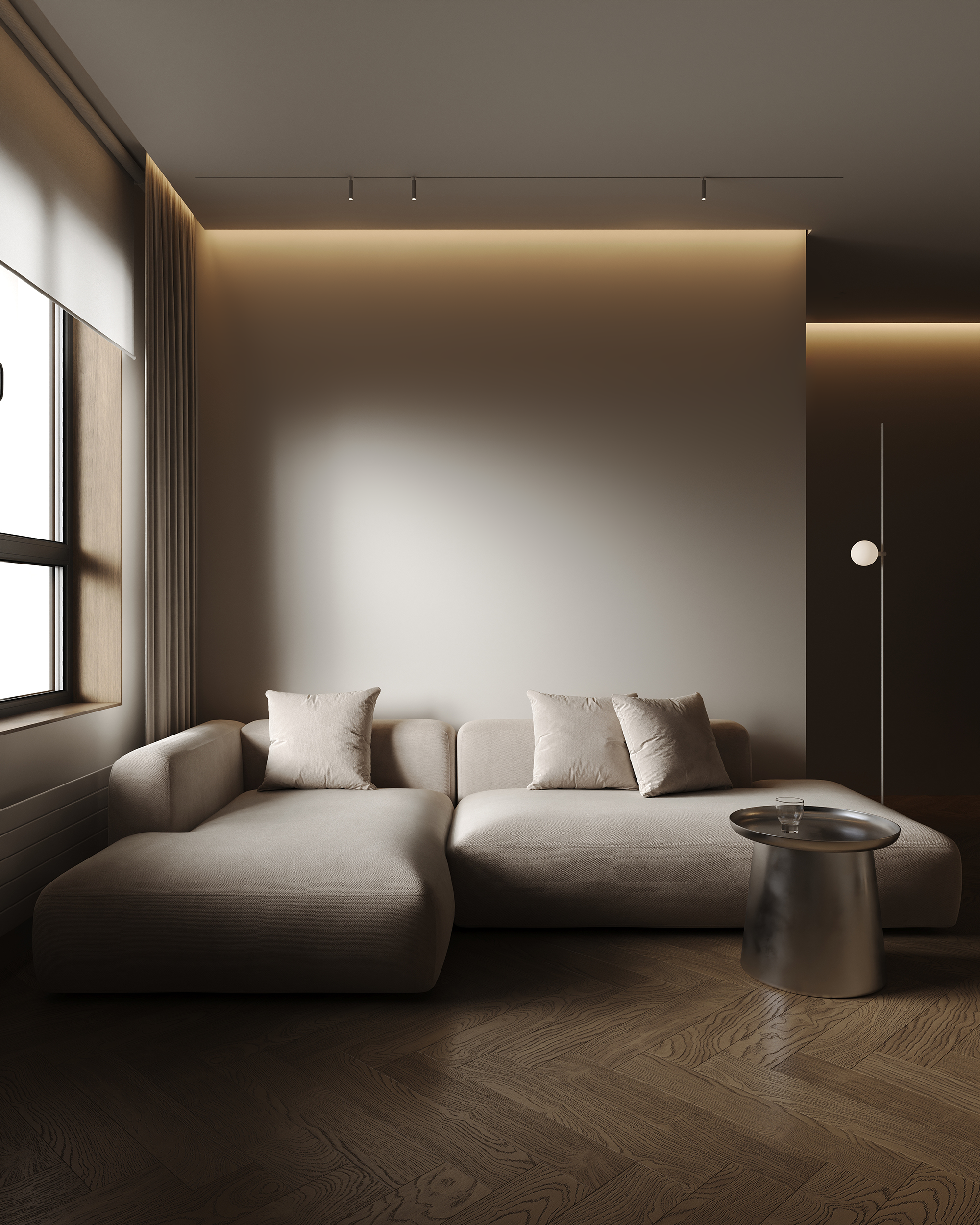 Кухня-гостиная ЖК «Парк столиц». 3D визуализация интерьера Надежда Соколова