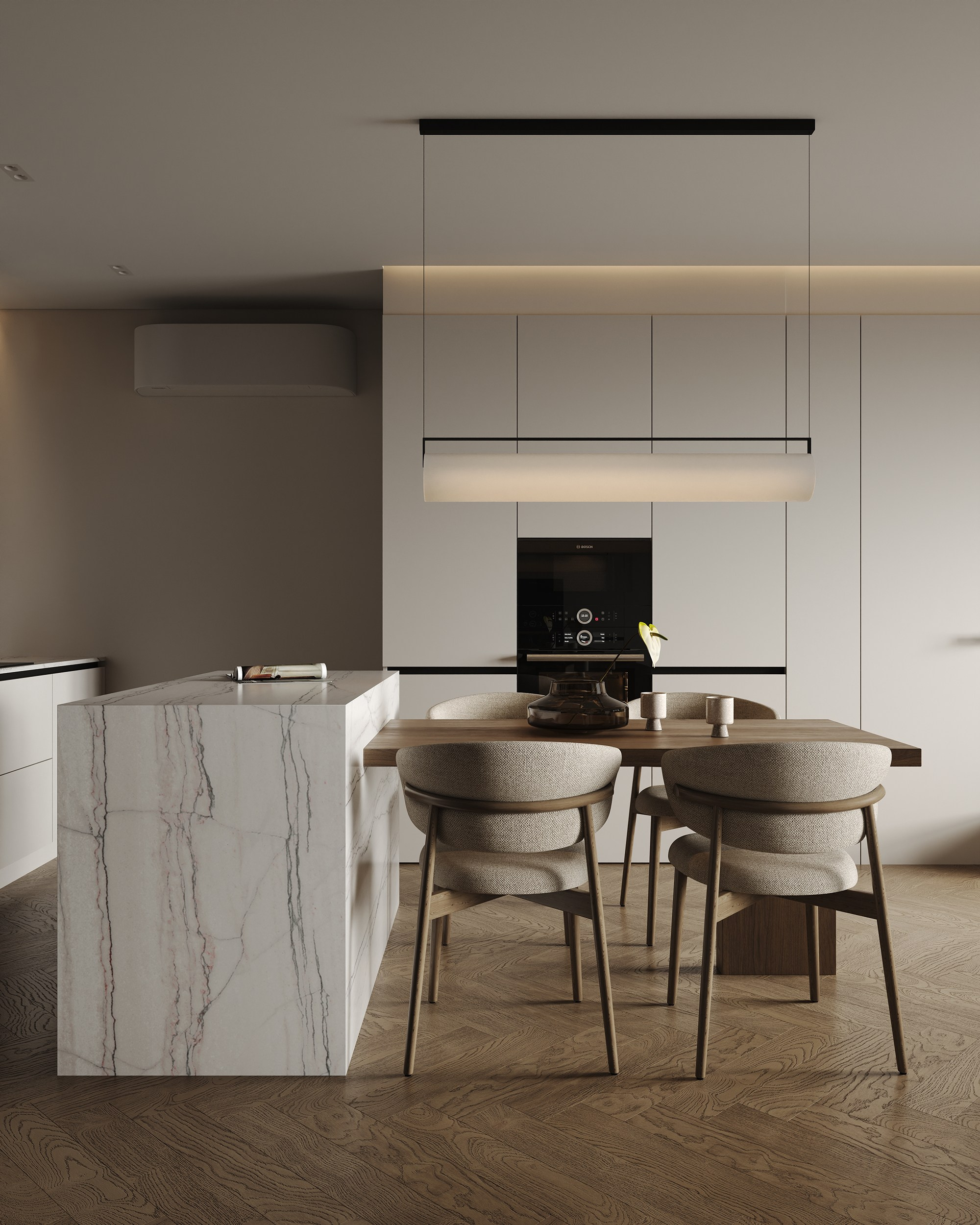 Кухня-гостиная ЖК «Парк столиц». 3D визуализация интерьера Надежда Соколова