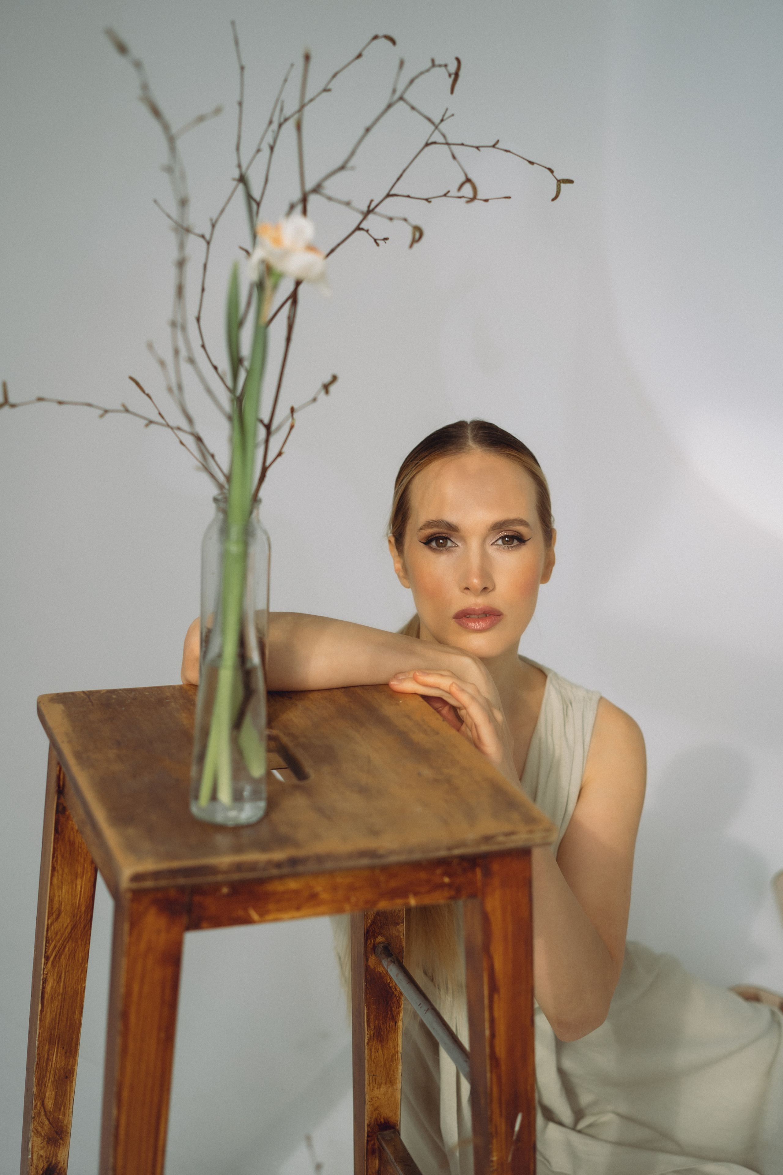 Весенняя фотосессия девушки с цветами